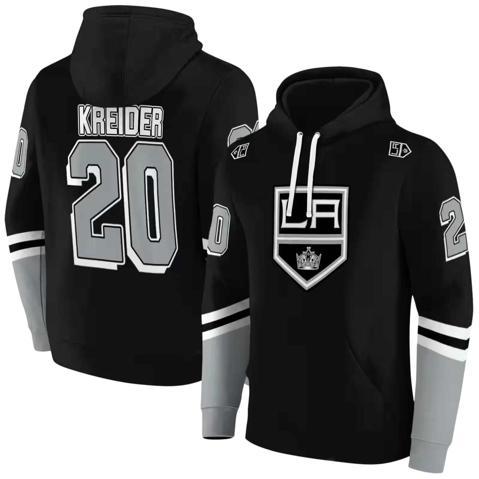 customized los angeles kings striped sleeves black hoodie fashion forward