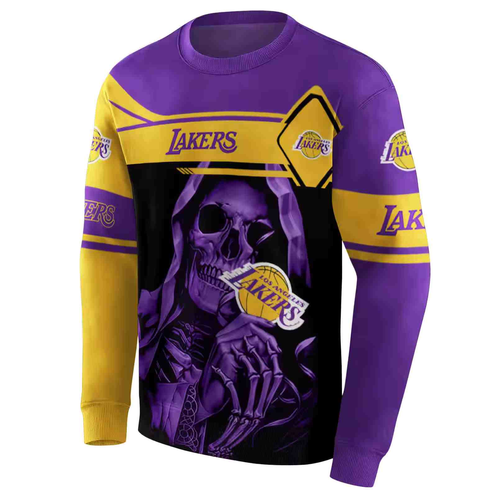 customized los angeles lakers grim reaper purple black hoodie new arrival