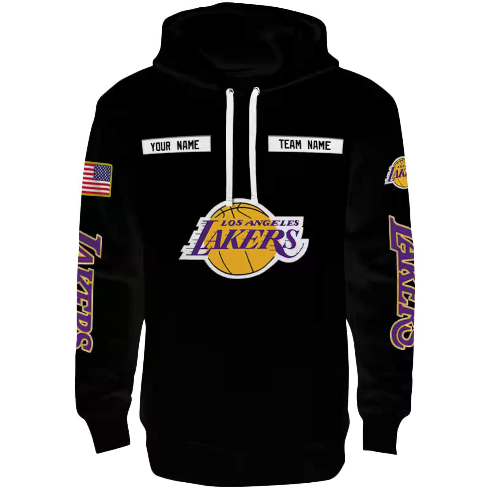 Customized Los Angeles Lakers Punisher Skull Black Hoodie