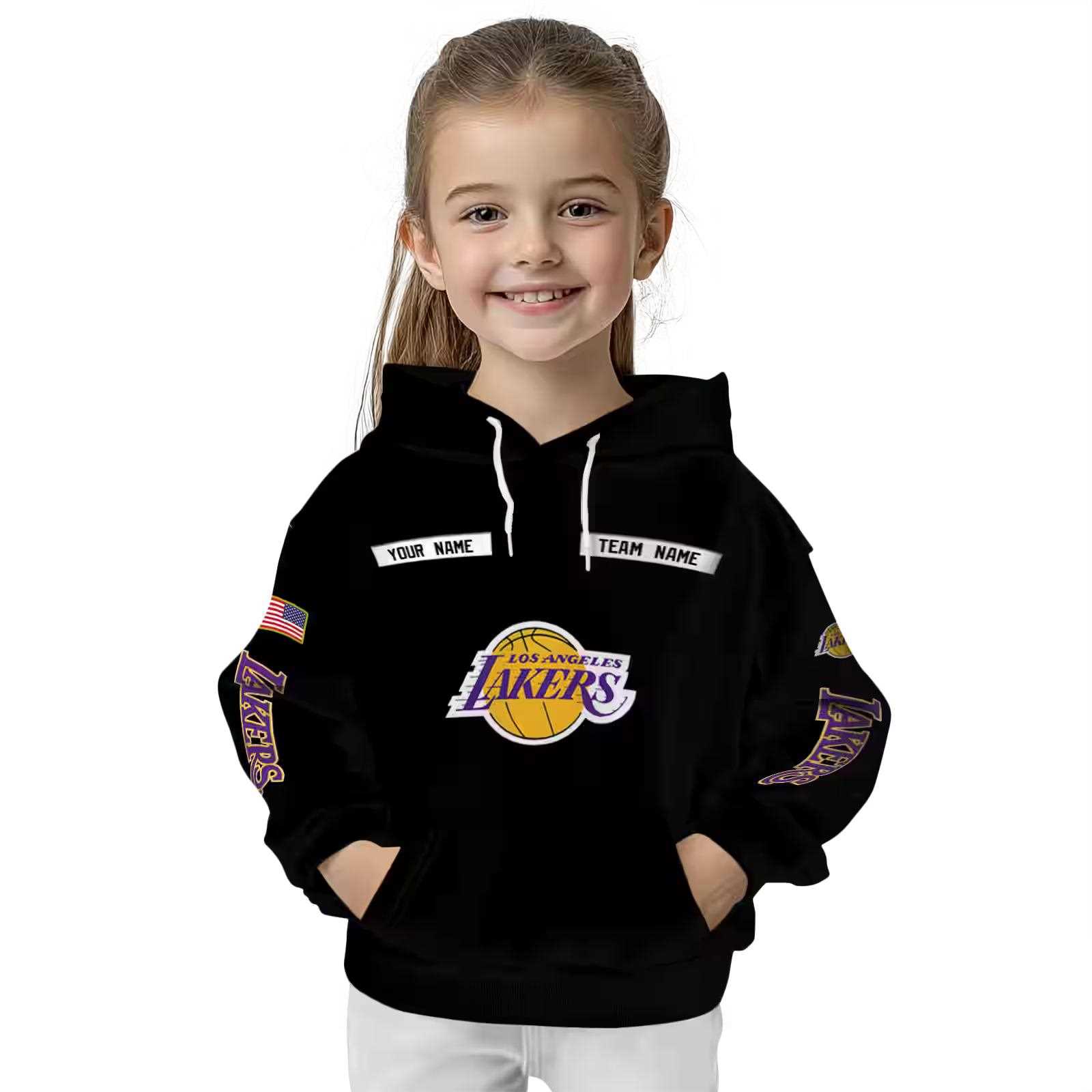 customized los angeles lakers punisher skull black hoodie top rated