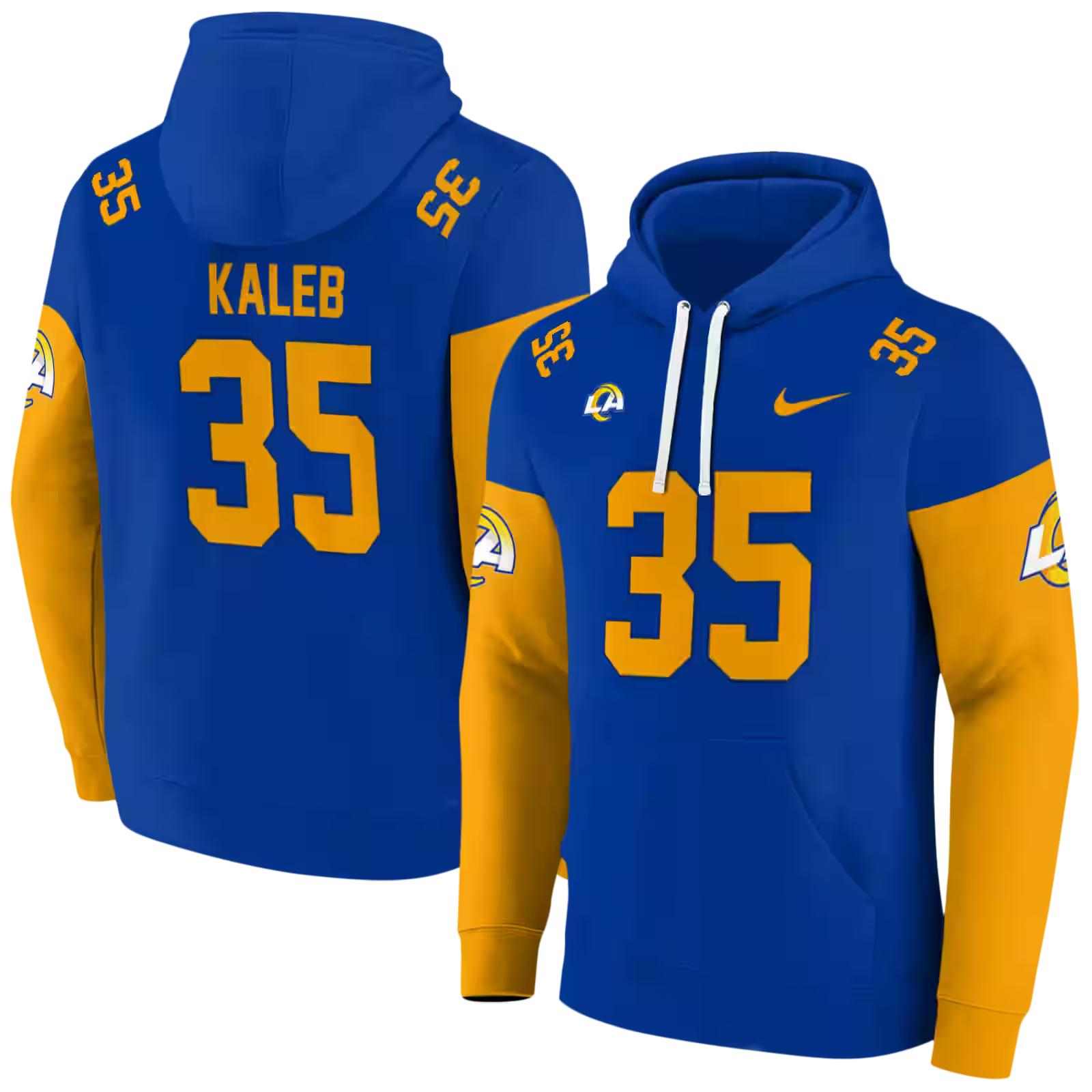 customized los angeles rams minimal design blue hoodie fashion forward