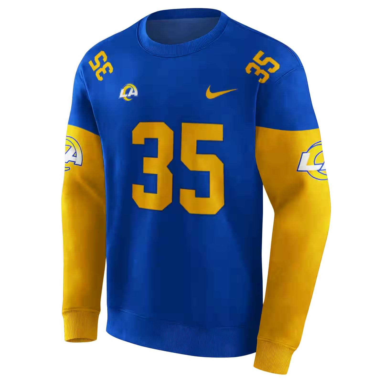 customized los angeles rams minimal design blue hoodie new arrival