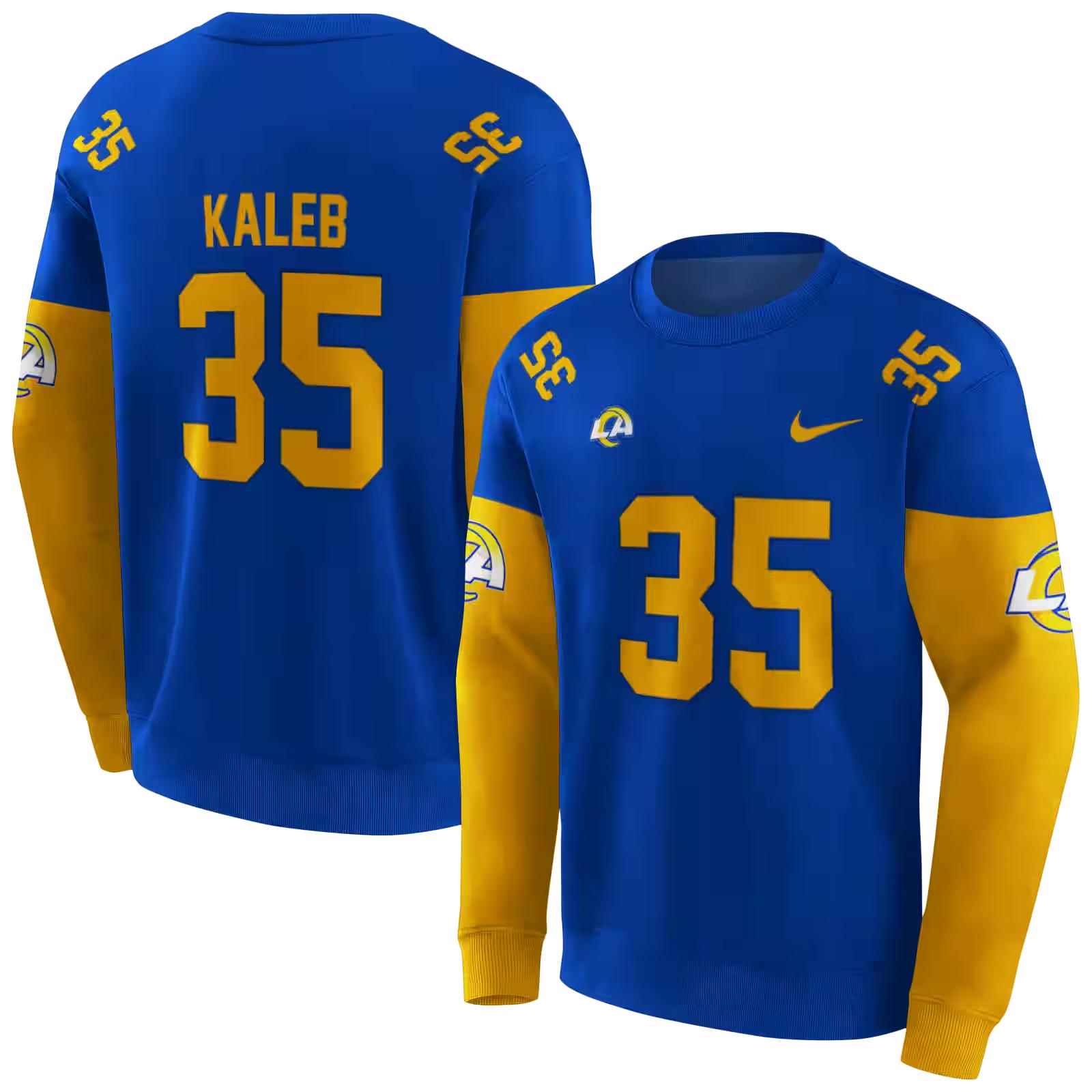 customized los angeles rams minimal design blue hoodie premium grade