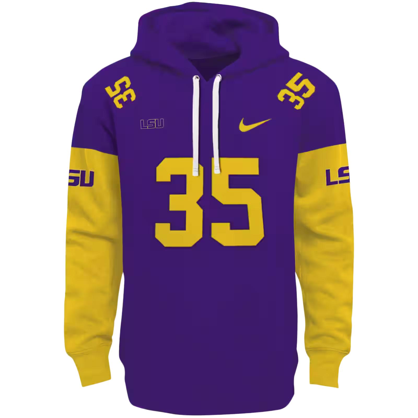 Customized LSU Tigers Minimal Design Purple Hoodie