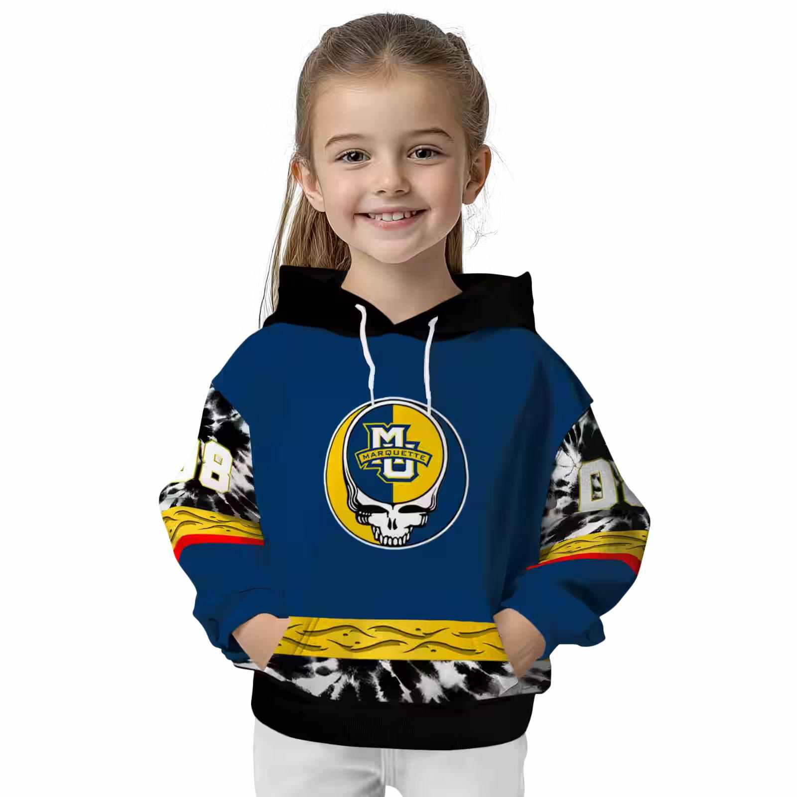 customized marquette golden eagles grateful vibes blue hoodie top rated