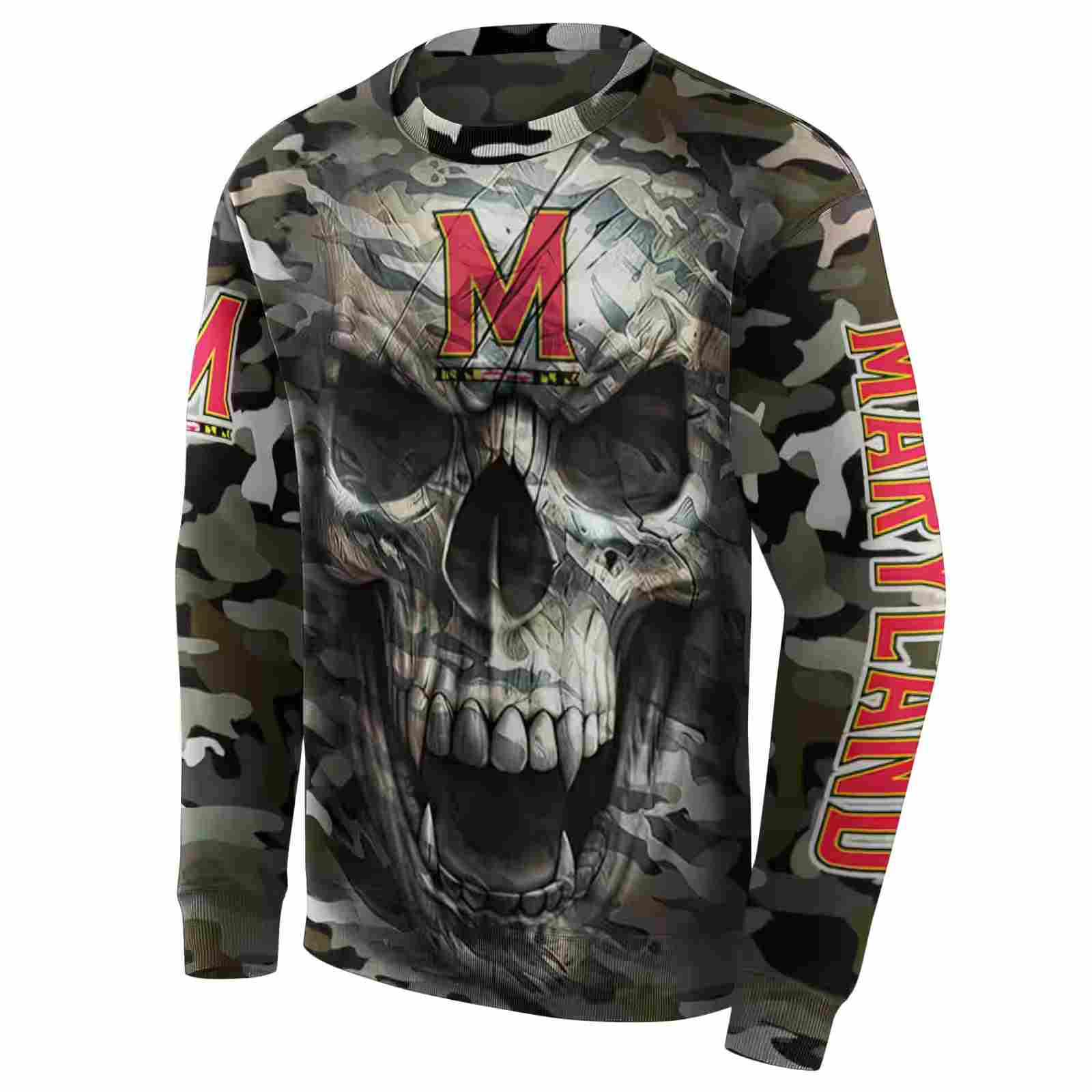 customized maryland terrapins camo skull hoodie new arrival