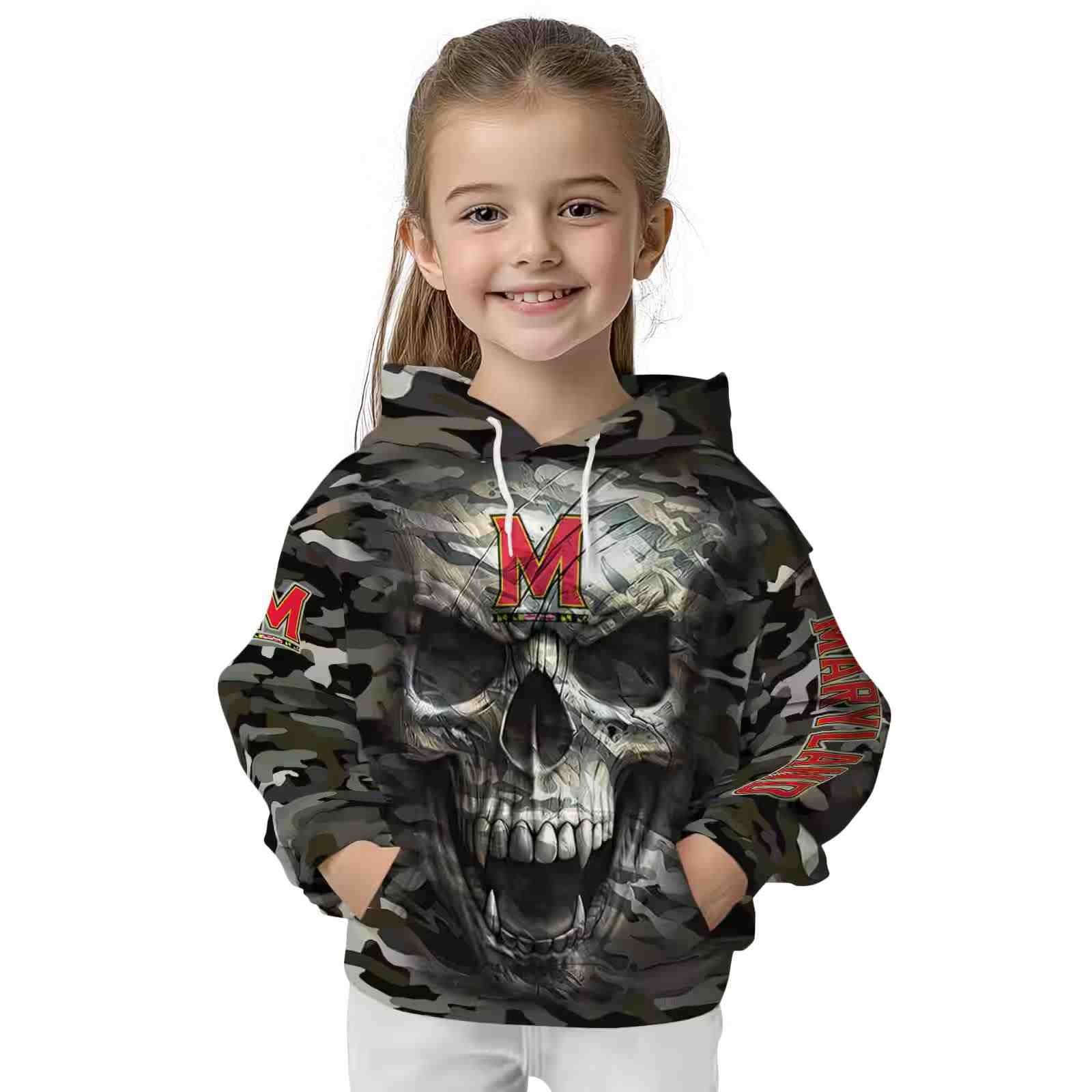 customized maryland terrapins camo skull hoodie top rated