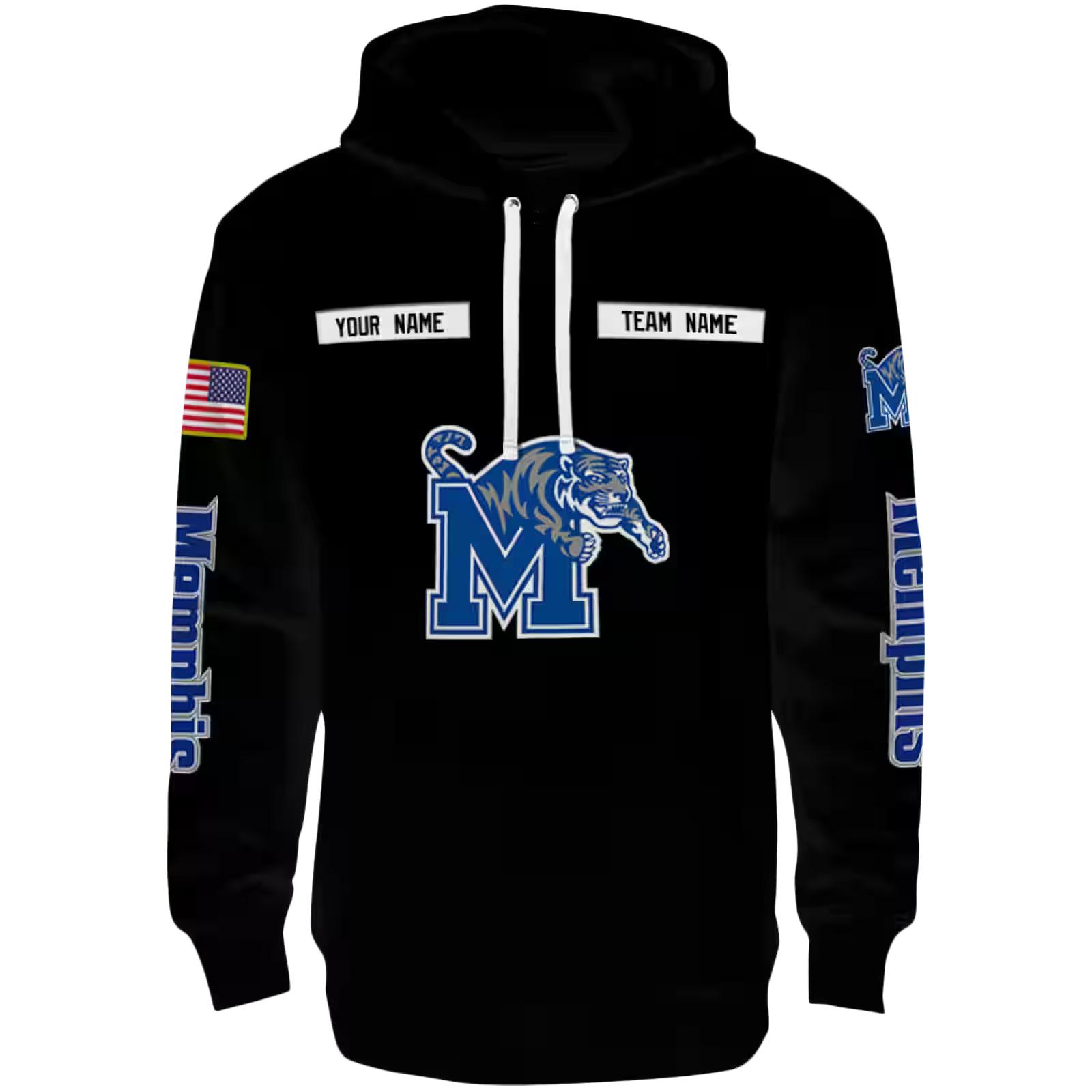 Customized Memphis Tigers Punisher Skull Black Hoodie