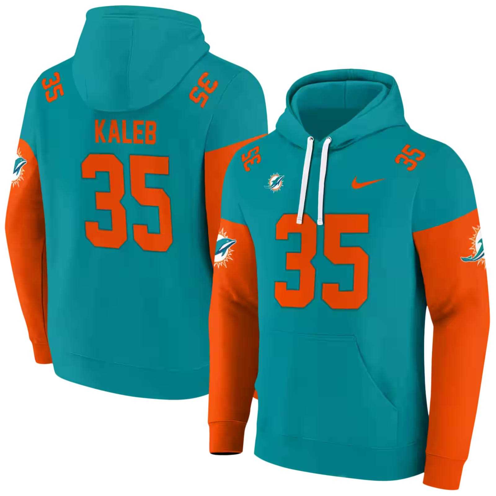 customized miami dolphins minimal design aqua hoodie fashion forward