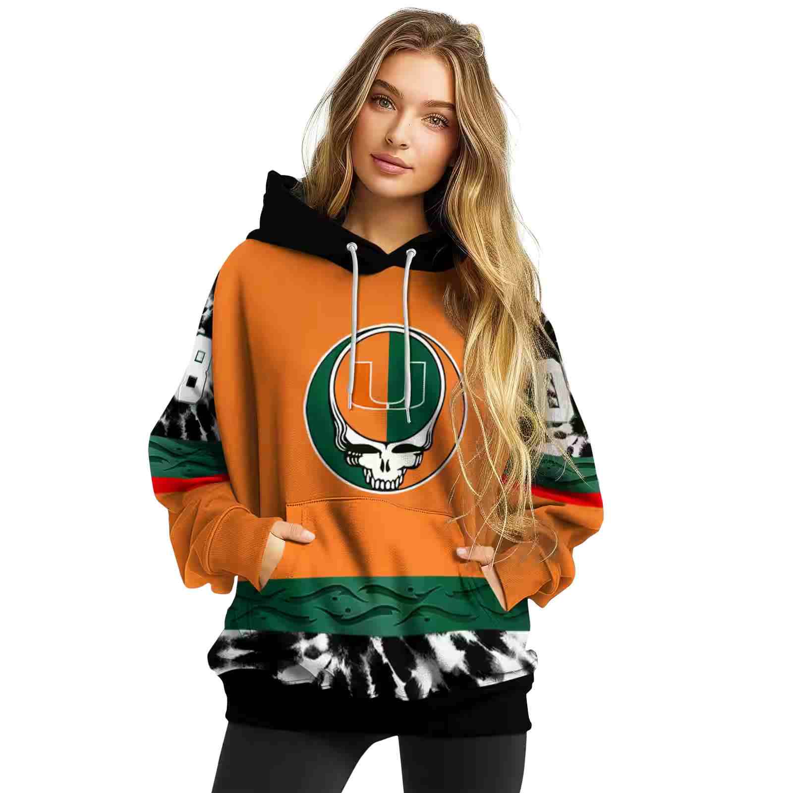 customized miami hurricanes grateful vibes orange hoodie high quality