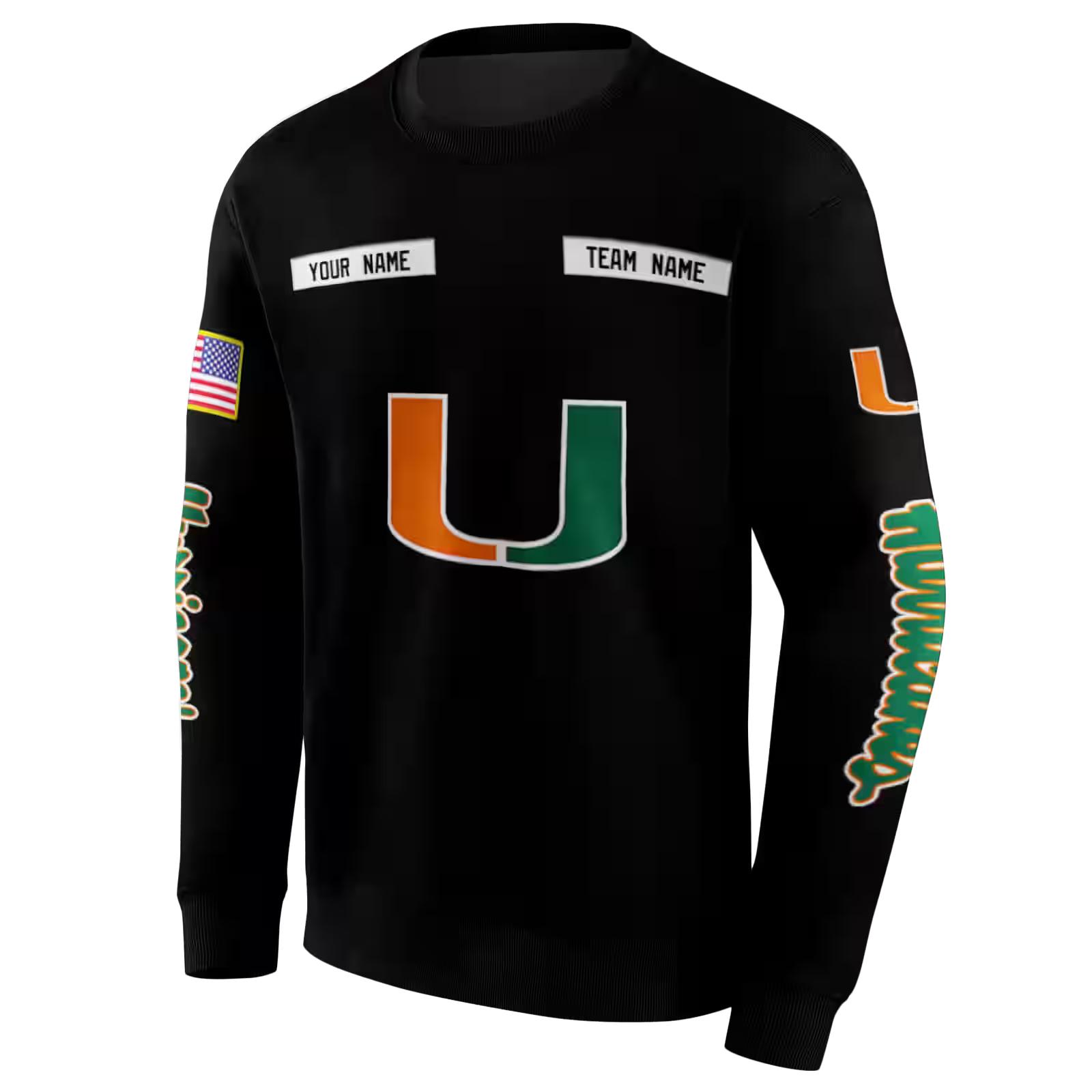 customized miami hurricanes punisher skull black hoodie new arrival