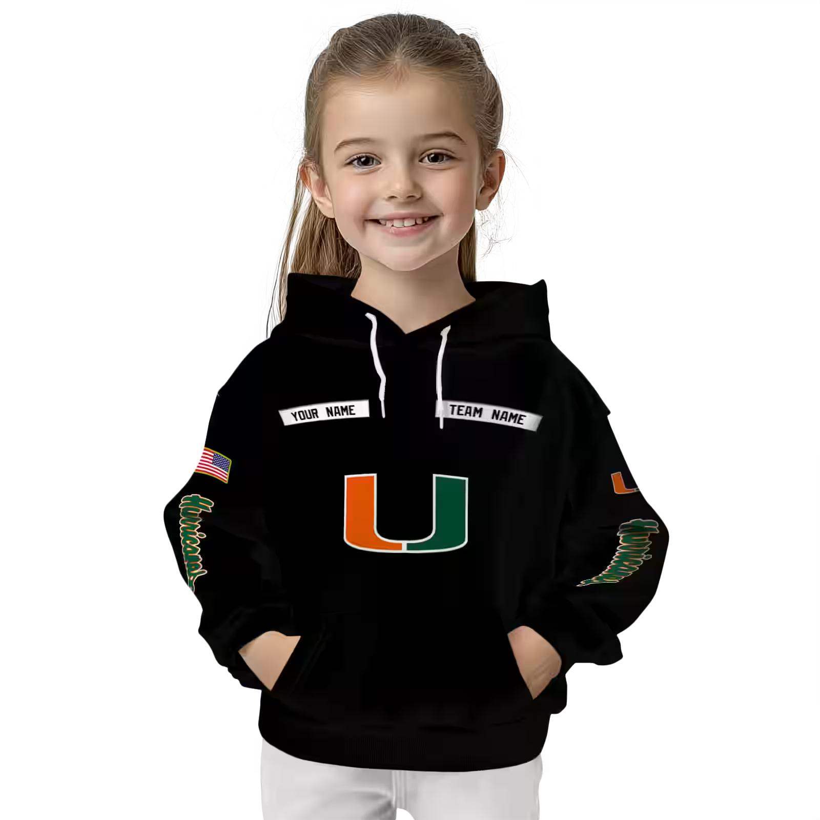 customized miami hurricanes punisher skull black hoodie top rated