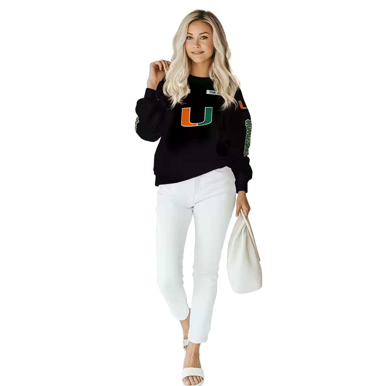 customized miami hurricanes punisher skull black hoodie trendy