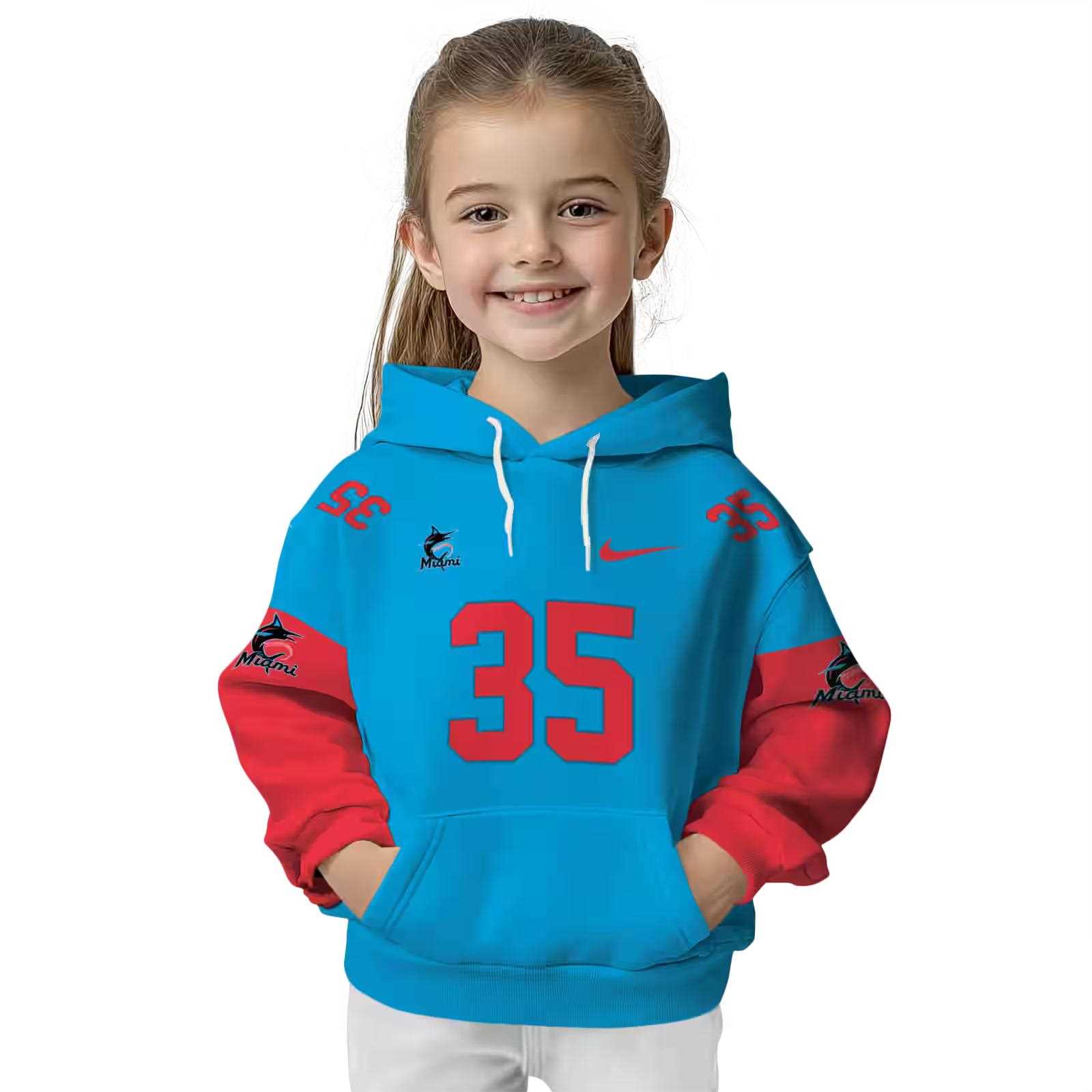 customized miami marlins minimal design blue hoodie top rated