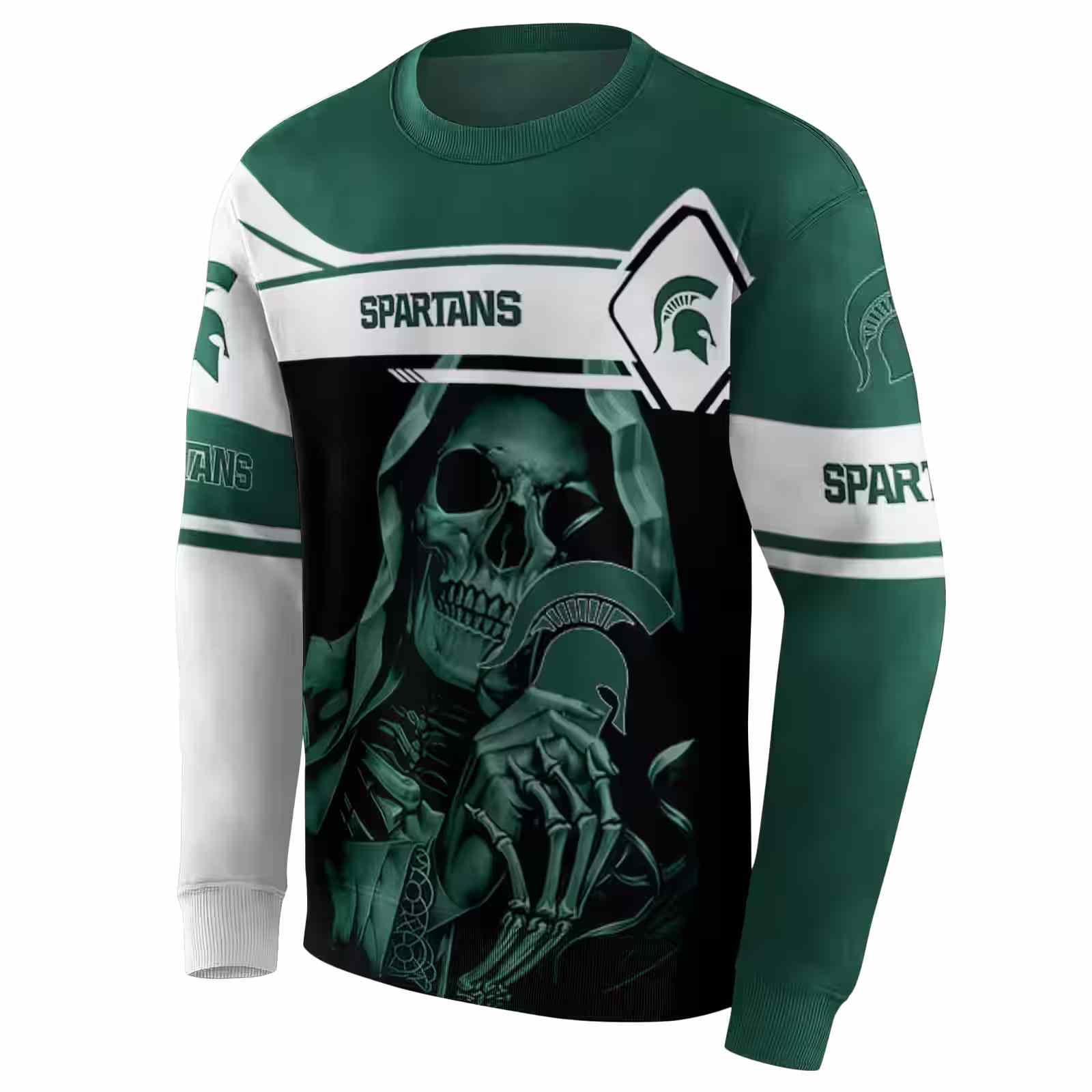 customized michigan state spartans grim reaper green black hoodie new arrival