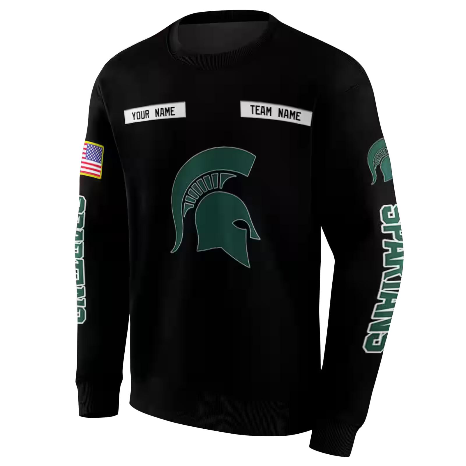 customized michigan state spartans punisher skull black hoodie new arrival