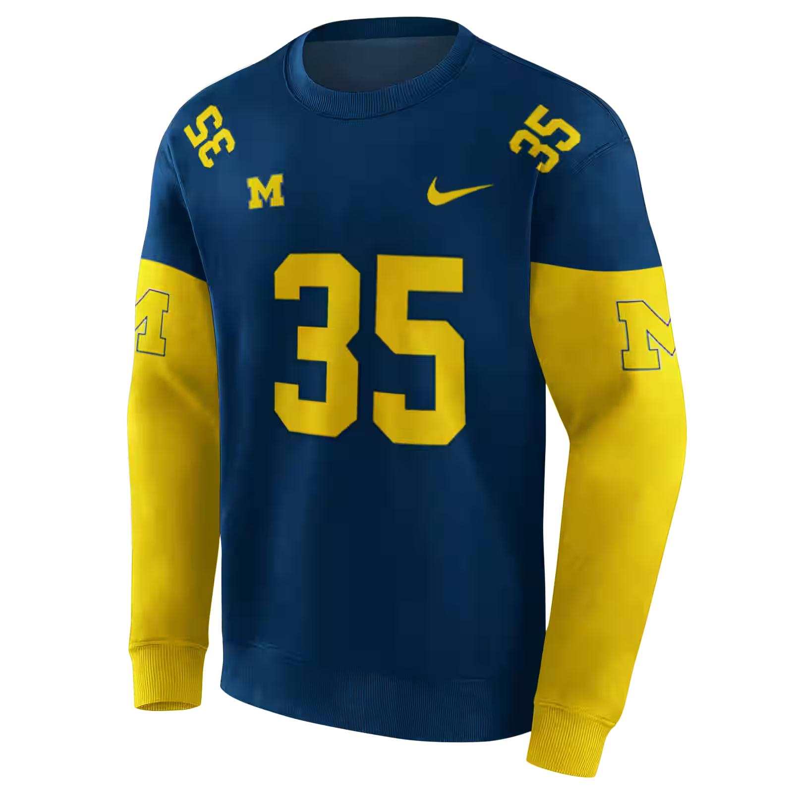 customized michigan wolverines minimal design blue hoodie new arrival