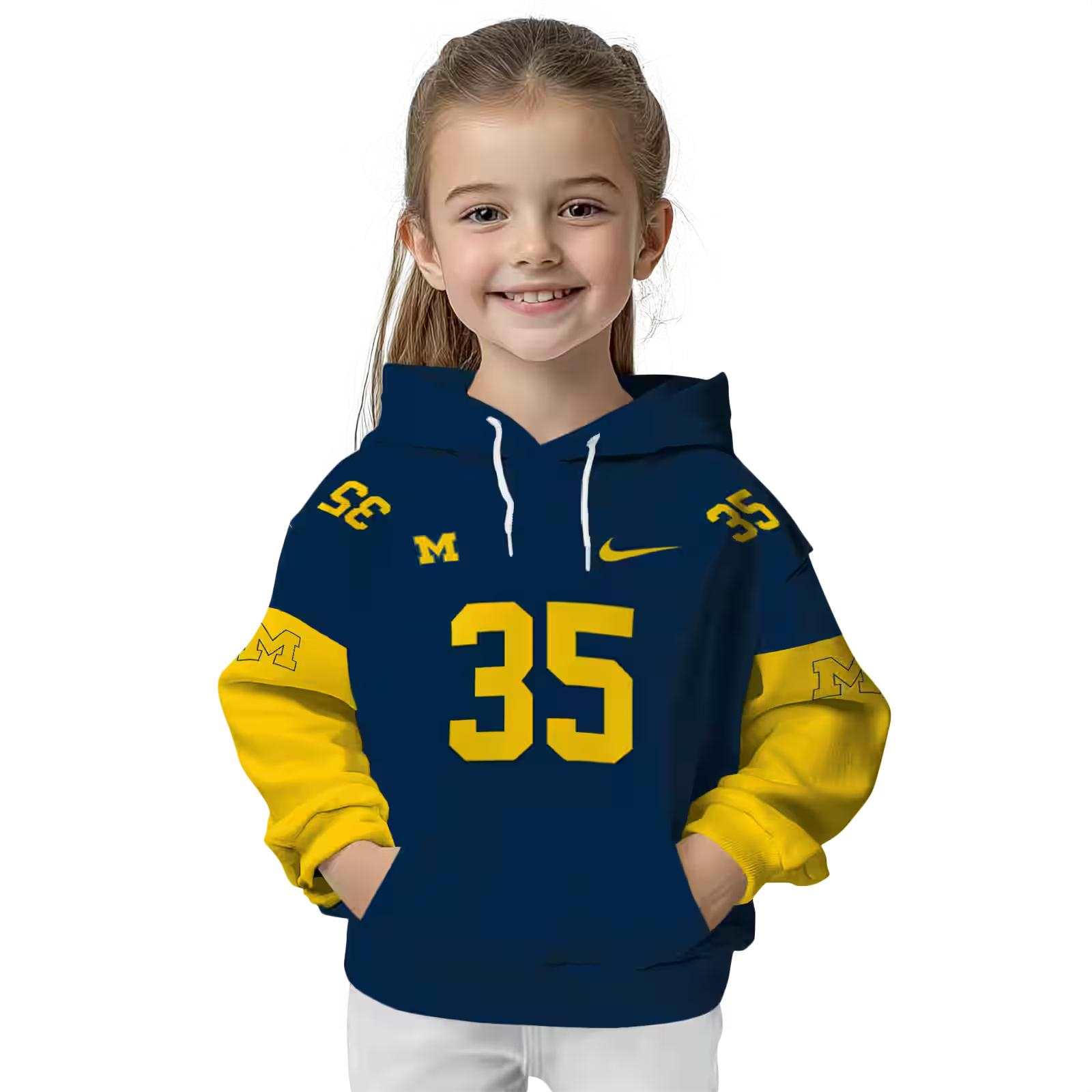 customized michigan wolverines minimal design blue hoodie top rated