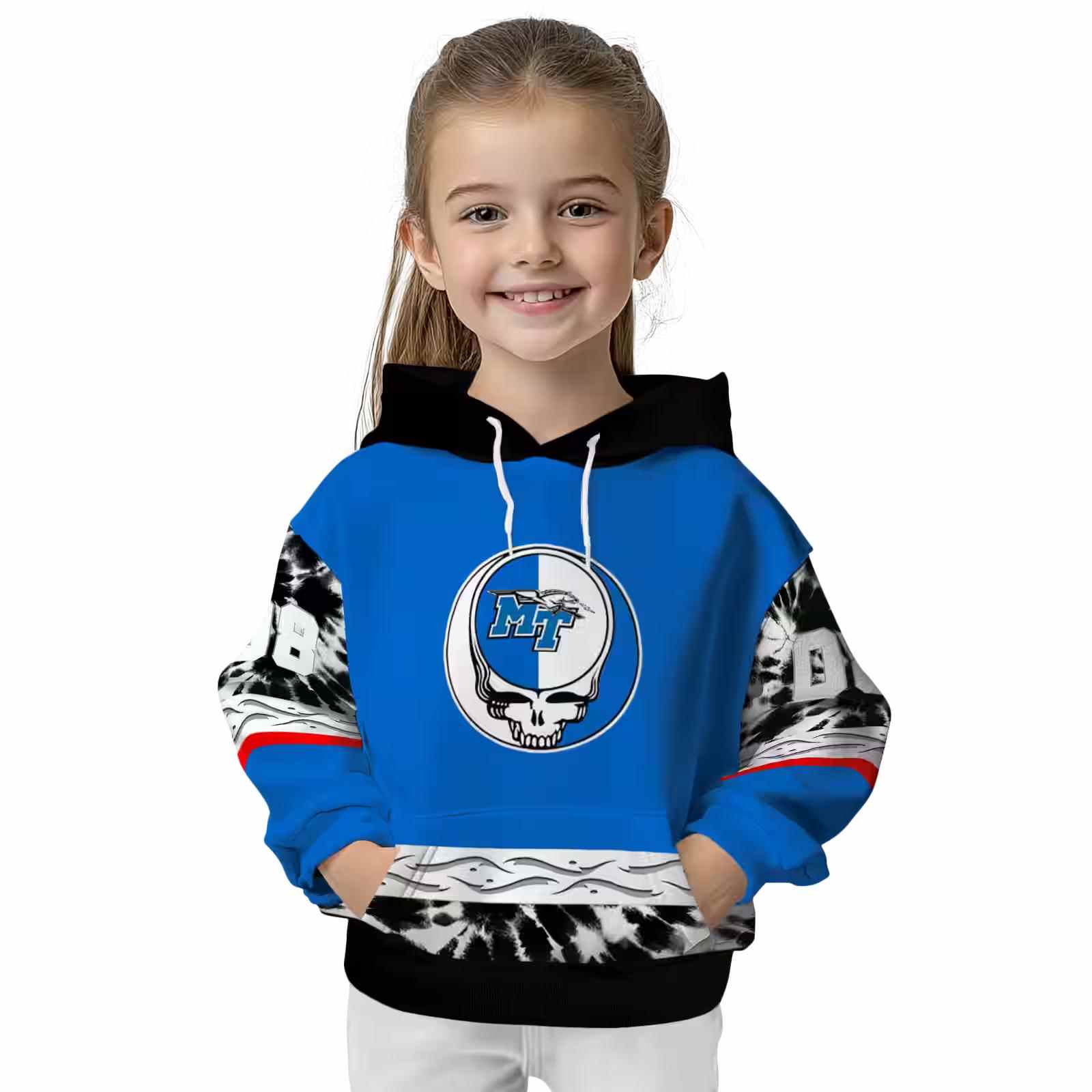 customized middle tennessee blue raiders grateful vibes blue hoodie top rated