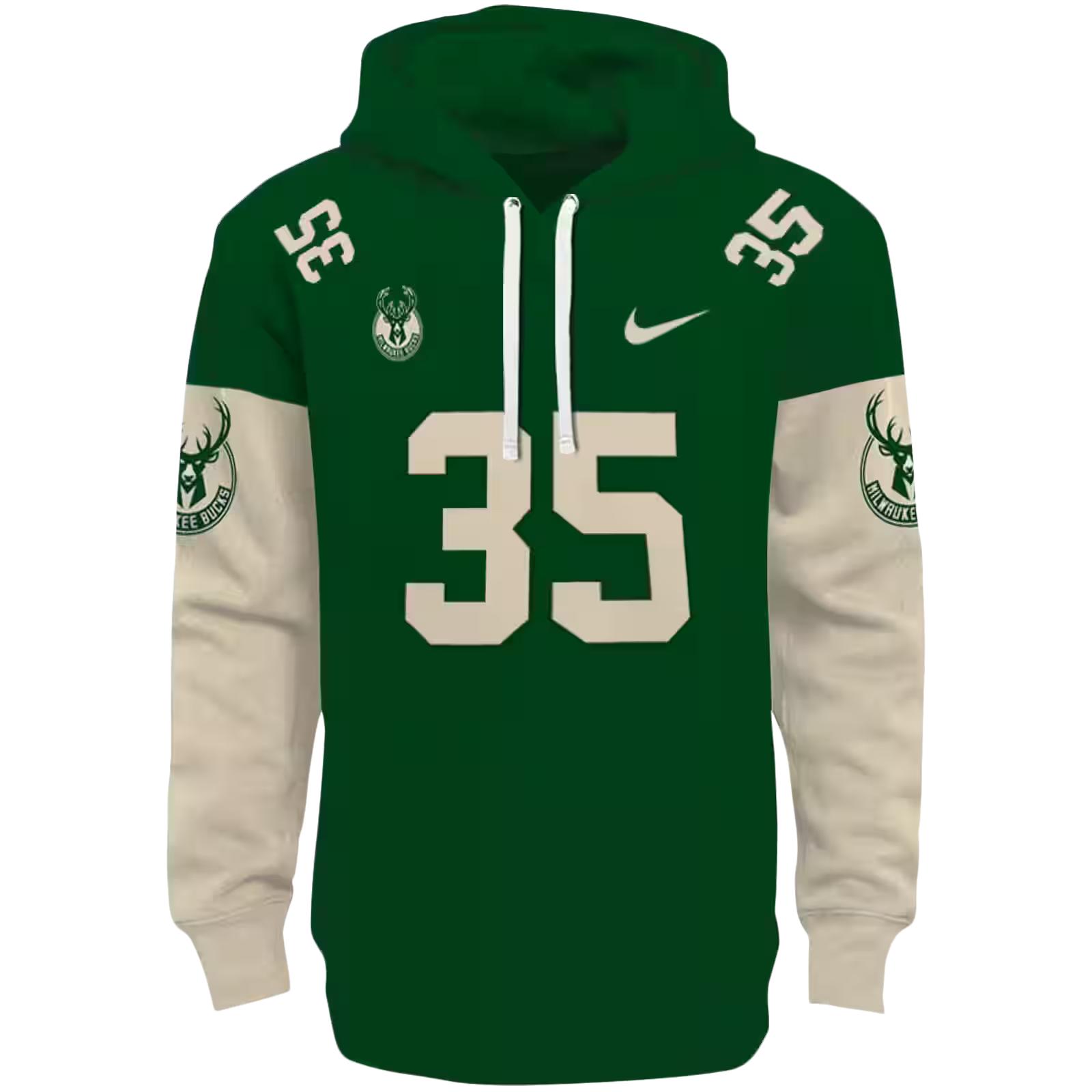 Customized Milwaukee Bucks Minimal Design Green Hoodie