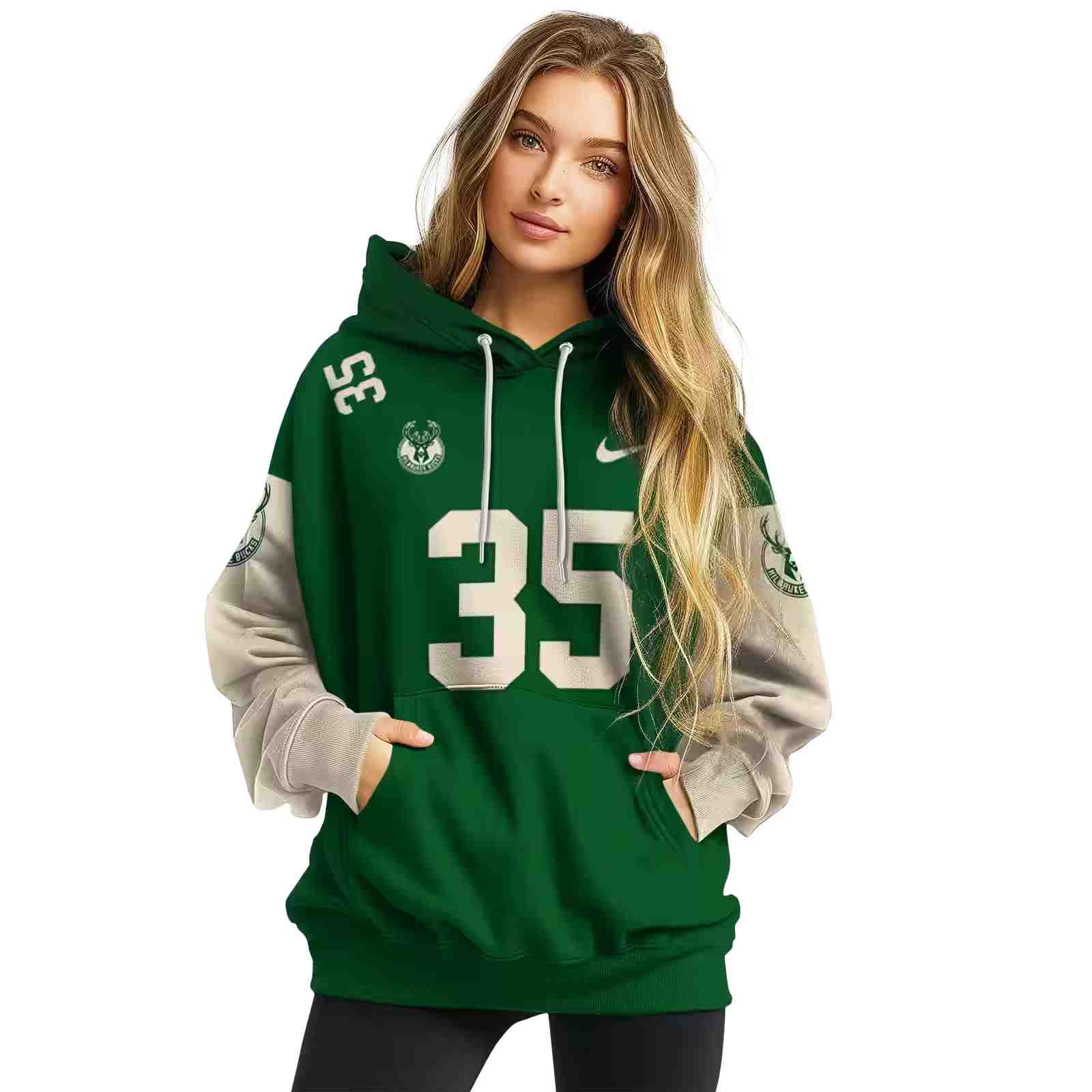 customized milwaukee bucks minimal design green hoodie high quality