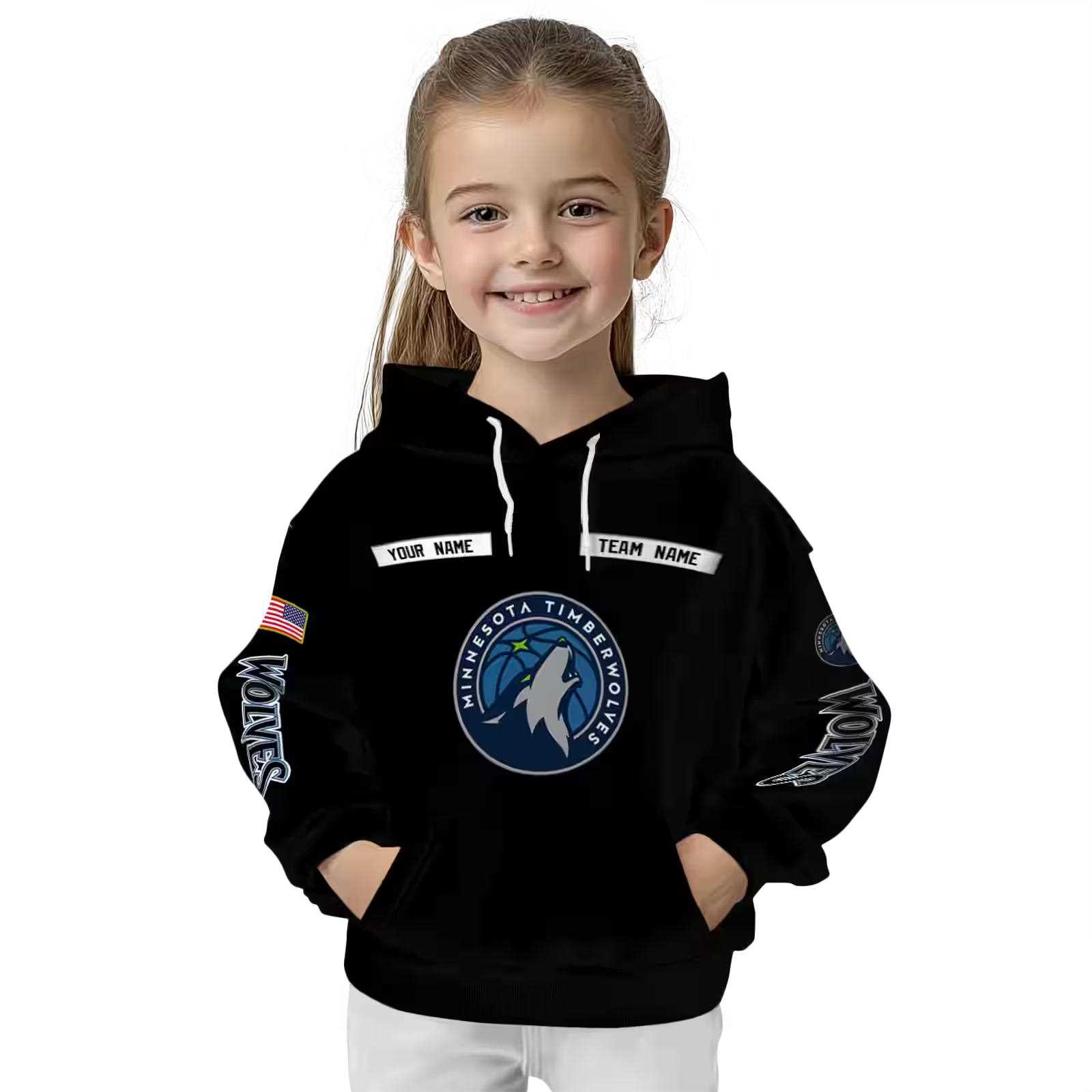 customized minnesota timberwolves punisher skull black hoodie top rated