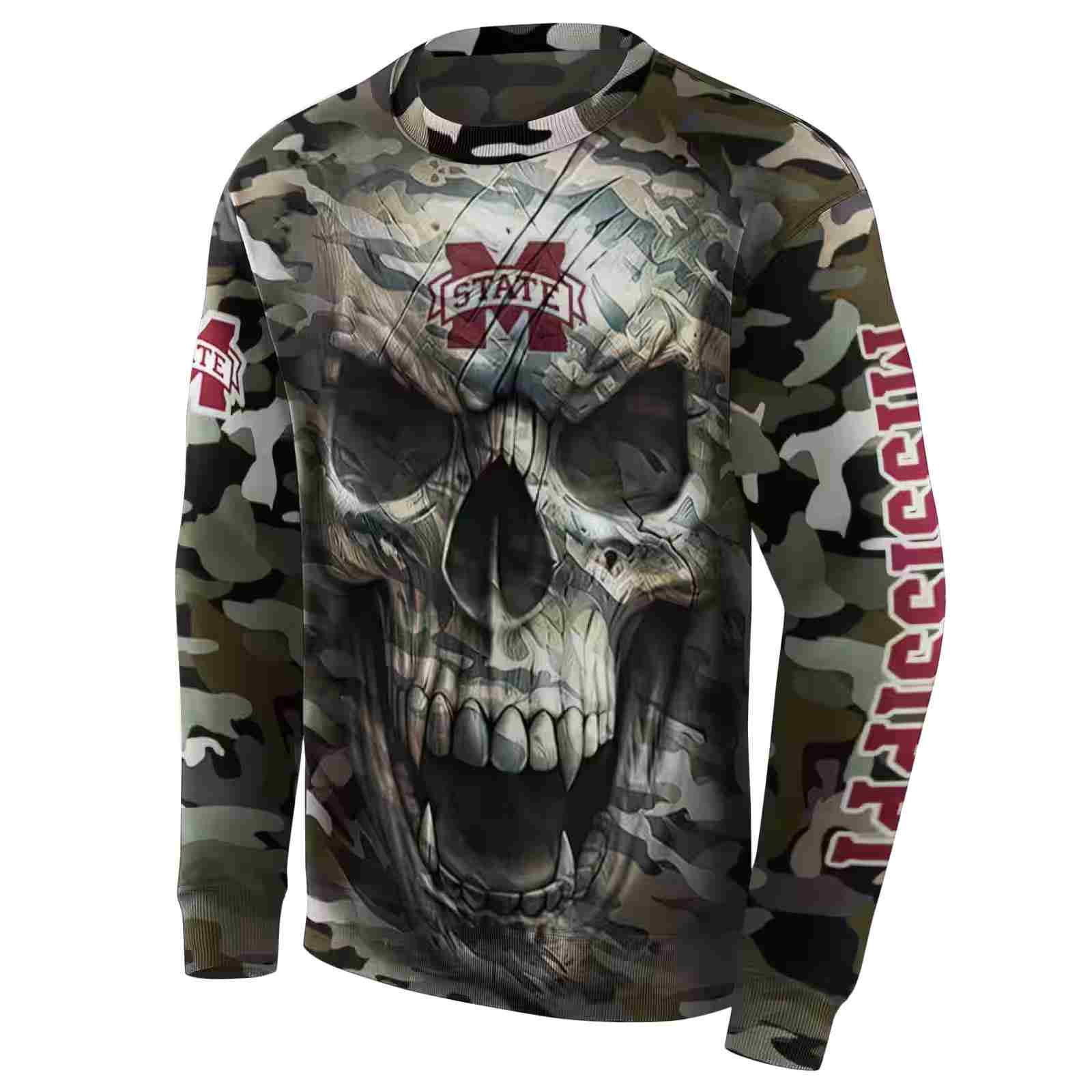 customized mississippi state bulldogs camo skull hoodie new arrival