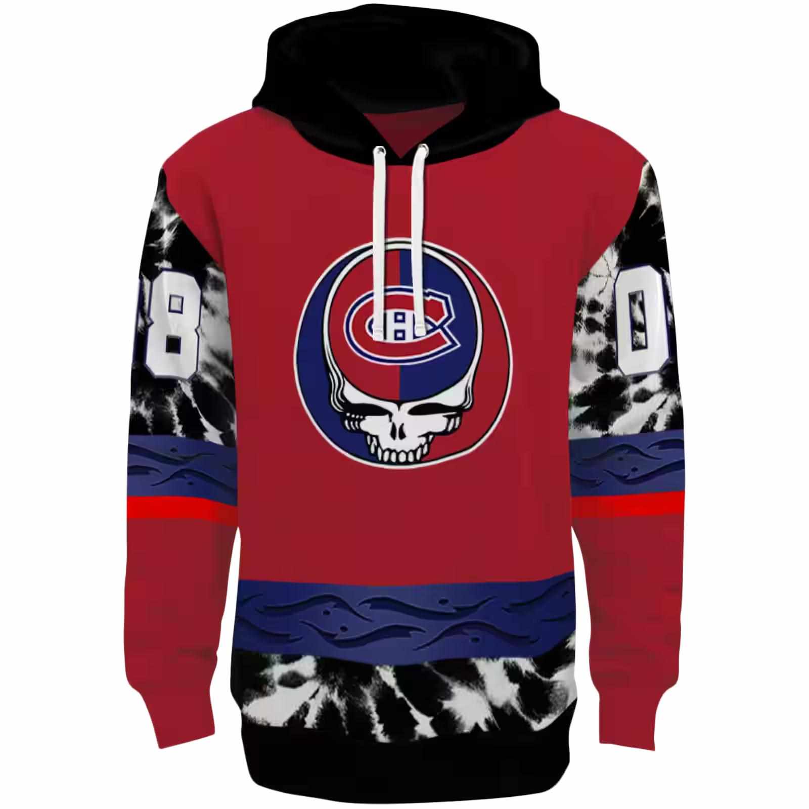 Customized Montreal Canadiens Grateful Vibes Red Hoodie