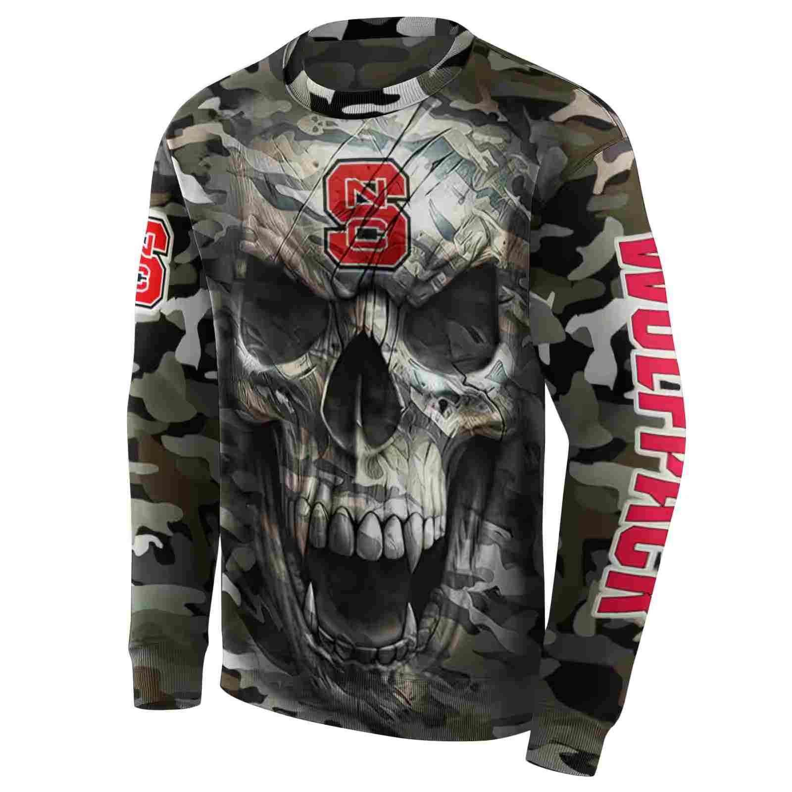 customized nc state wolfpack camo skull hoodie new arrival