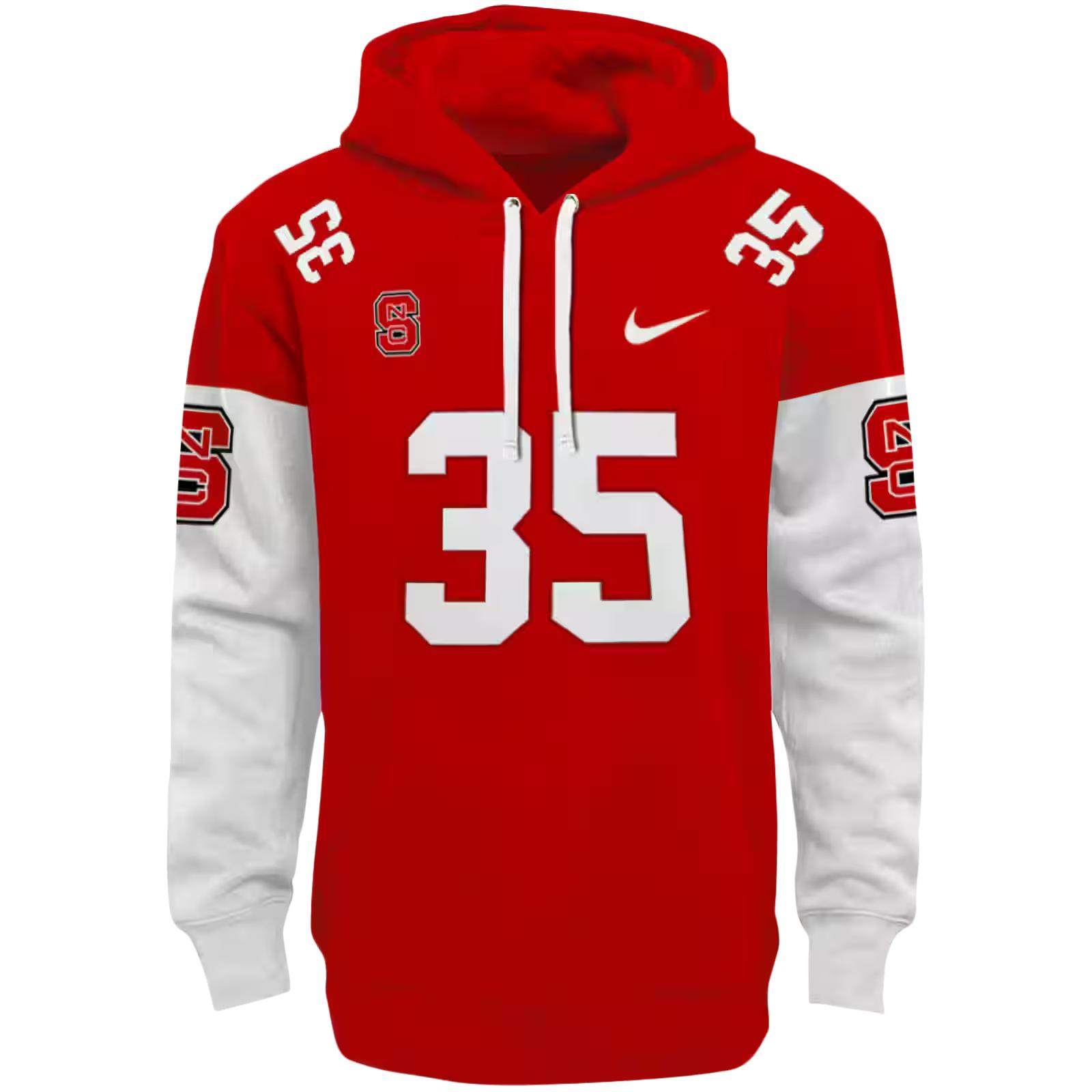 Customized NC State Wolfpack Minimal Design Red Hoodie