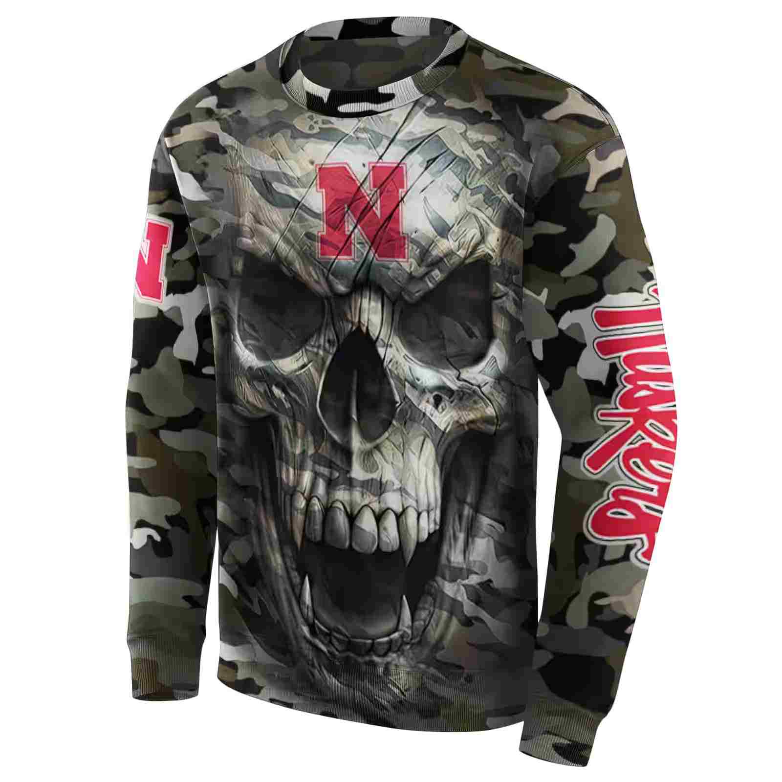 customized nebraska cornhuskers camo skull hoodie new arrival