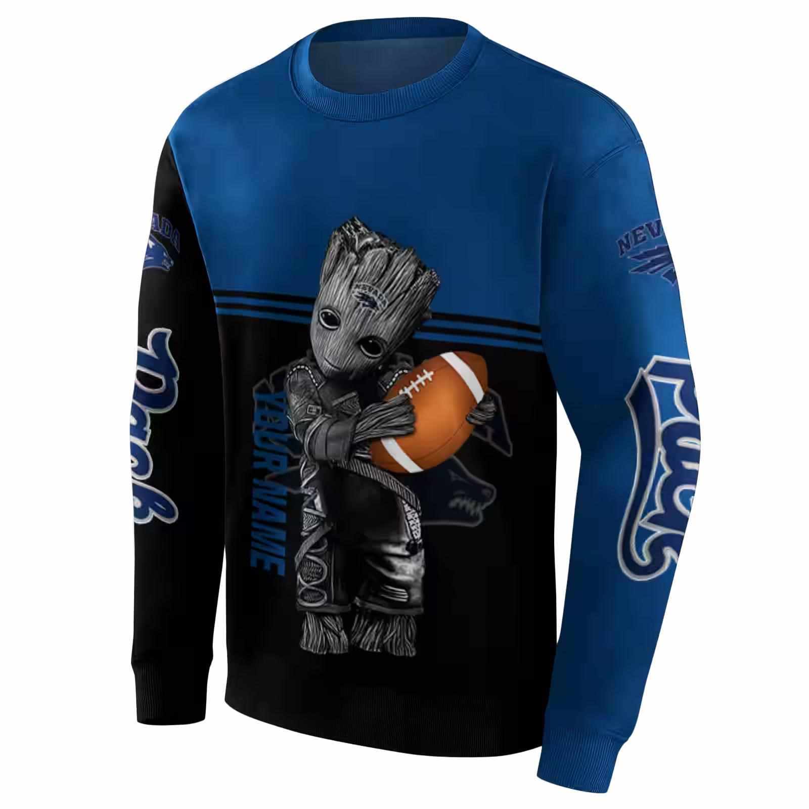 customized nevada wolf pack baby groot blue black hoodie new arrival