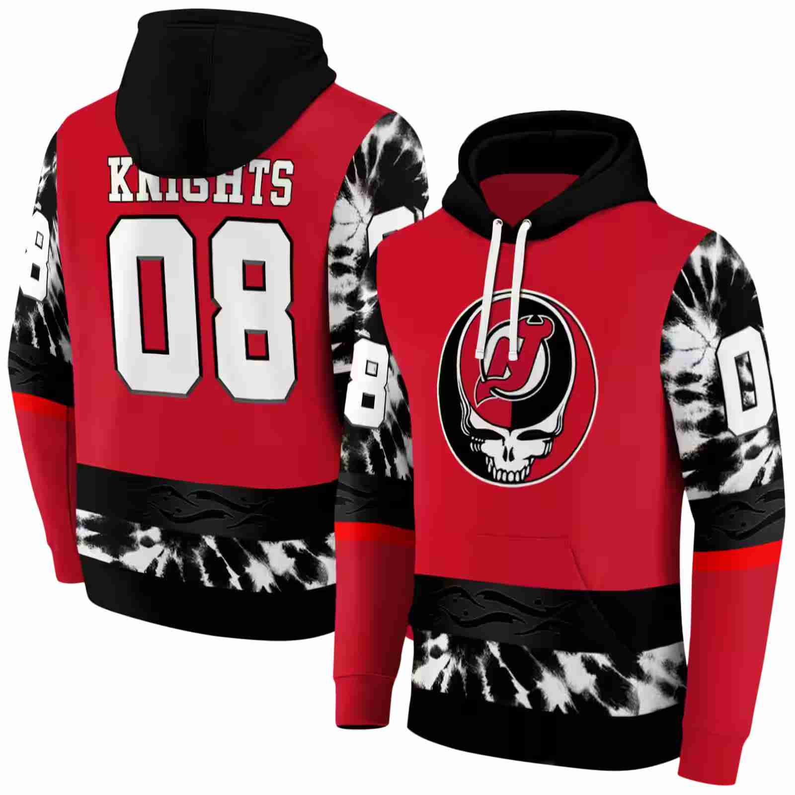 customized new jersey devils grateful vibes red hoodie fashion forward