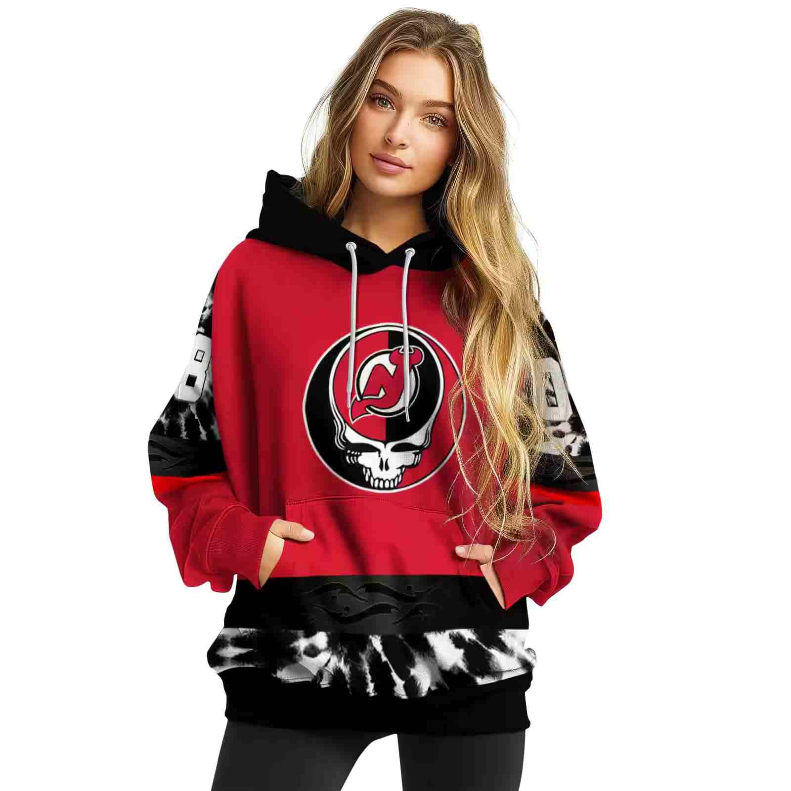 customized new jersey devils grateful vibes red hoodie high quality