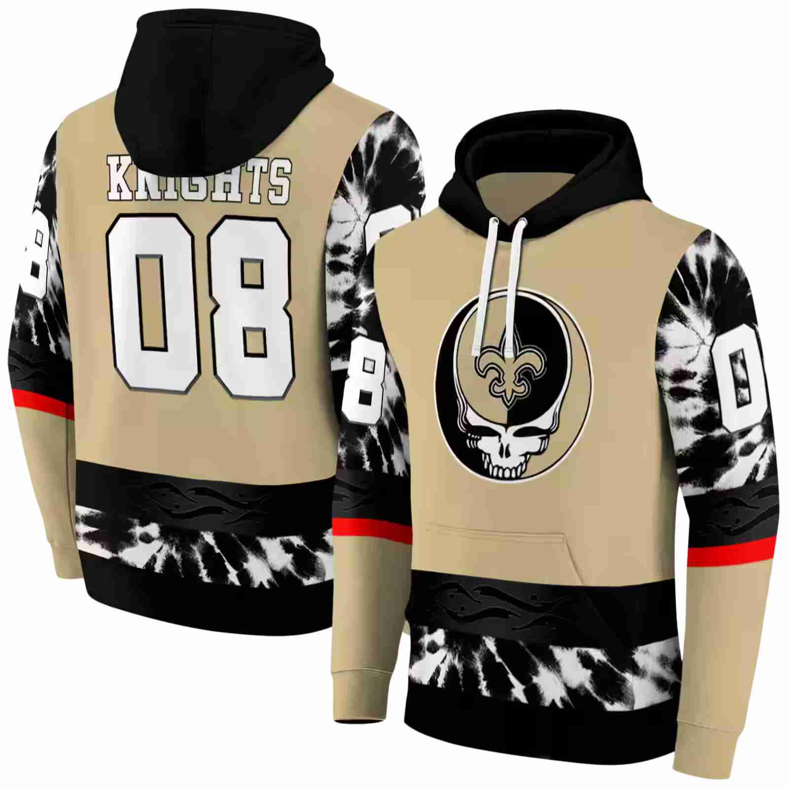 customized new orleans saints grateful vibes gold hoodie fashion forward