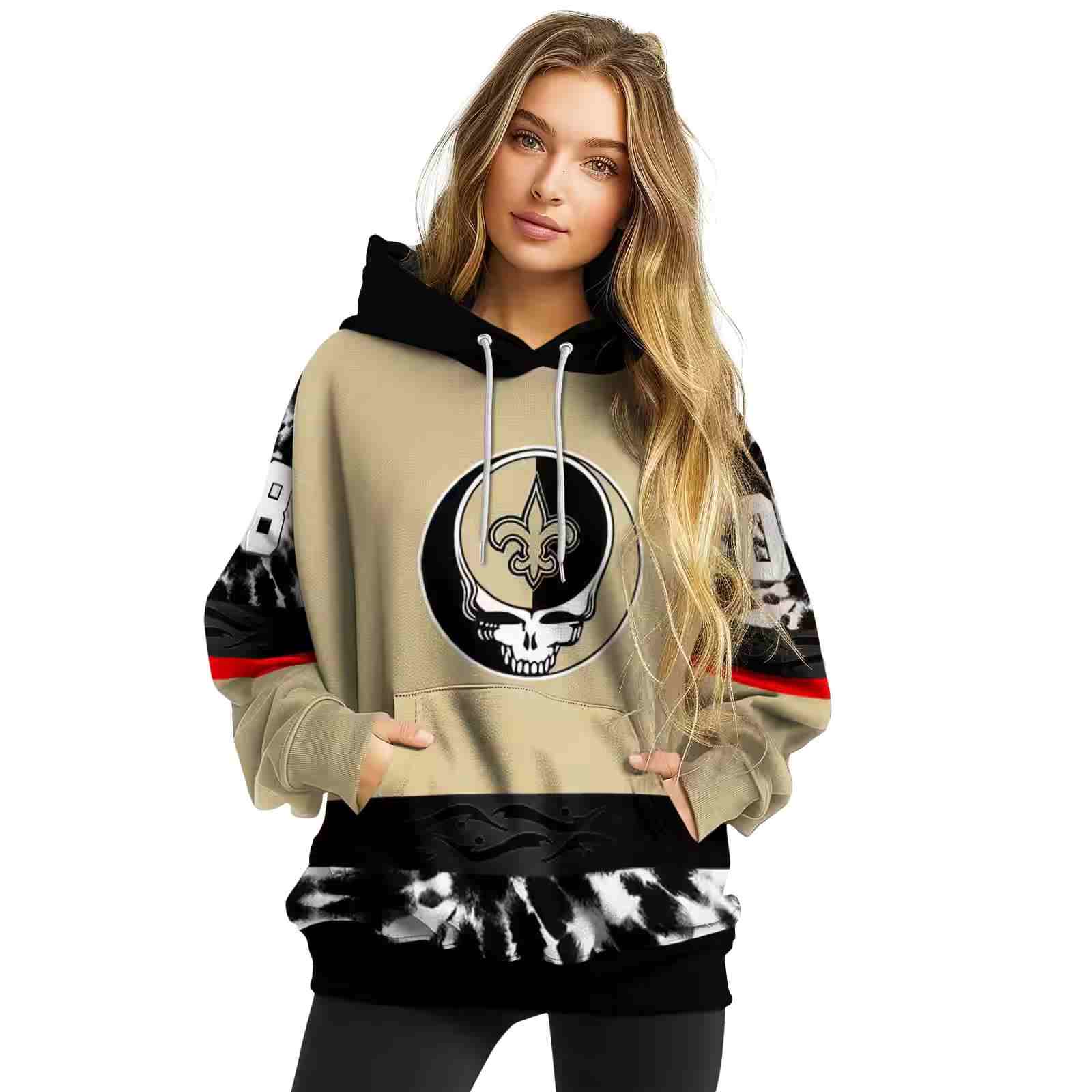 customized new orleans saints grateful vibes gold hoodie high quality