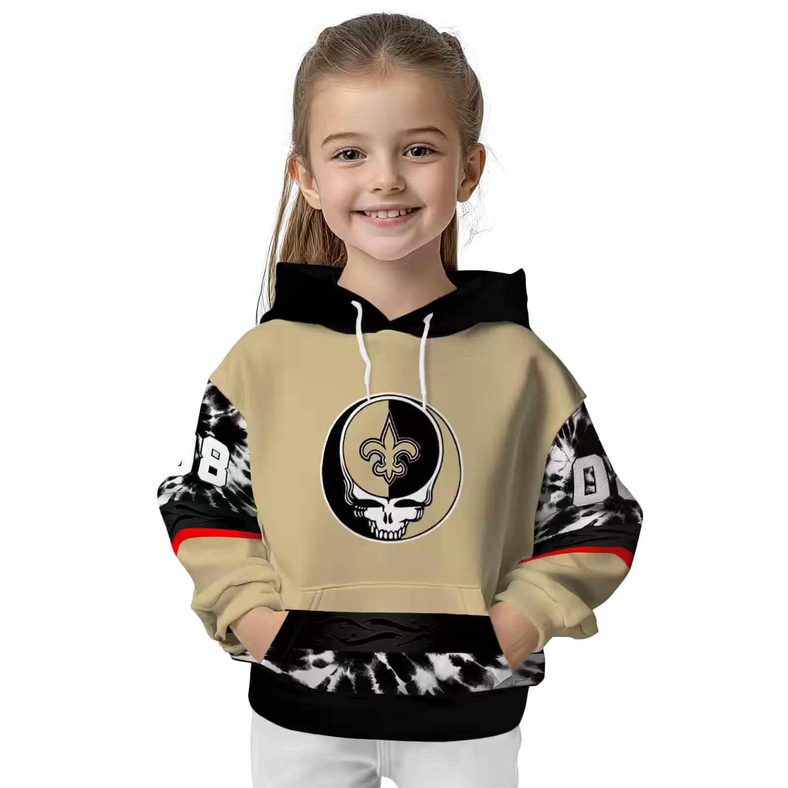 customized new orleans saints grateful vibes gold hoodie top rated