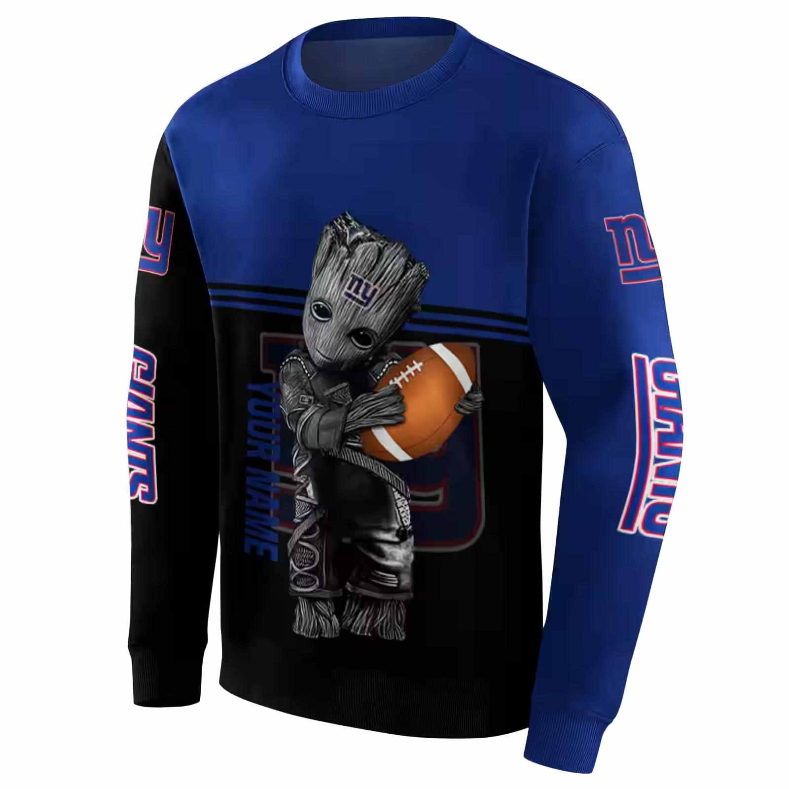 customized new york giants baby groot blue black hoodie new arrival