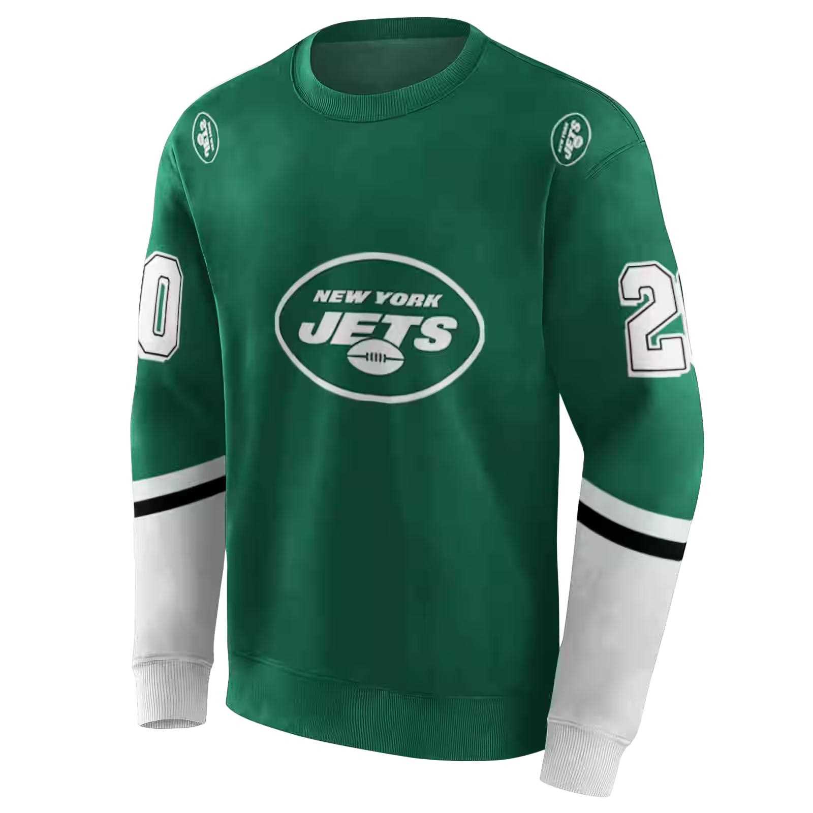 customized new york jets striped sleeves green hoodie new arrival