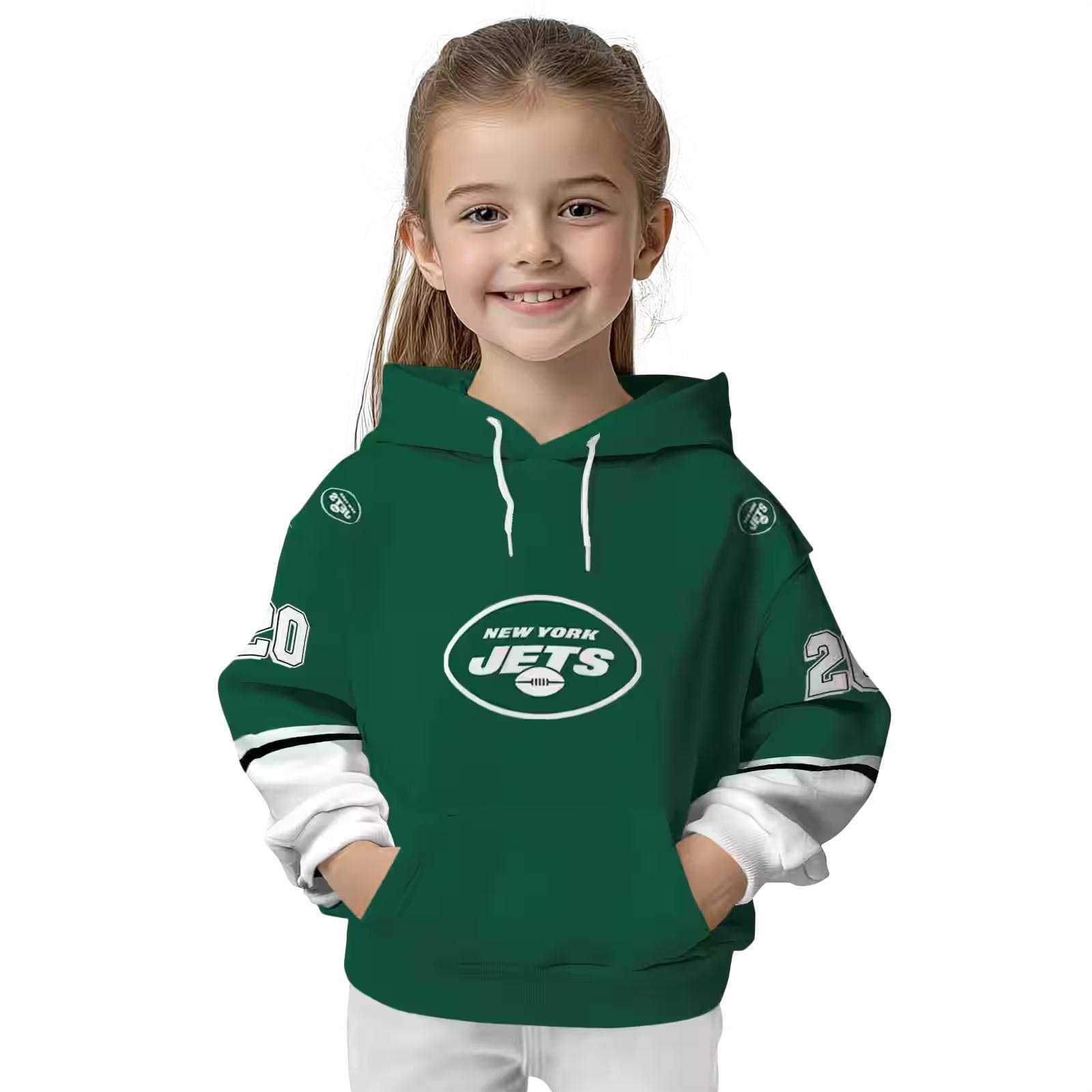 customized new york jets striped sleeves green hoodie top rated