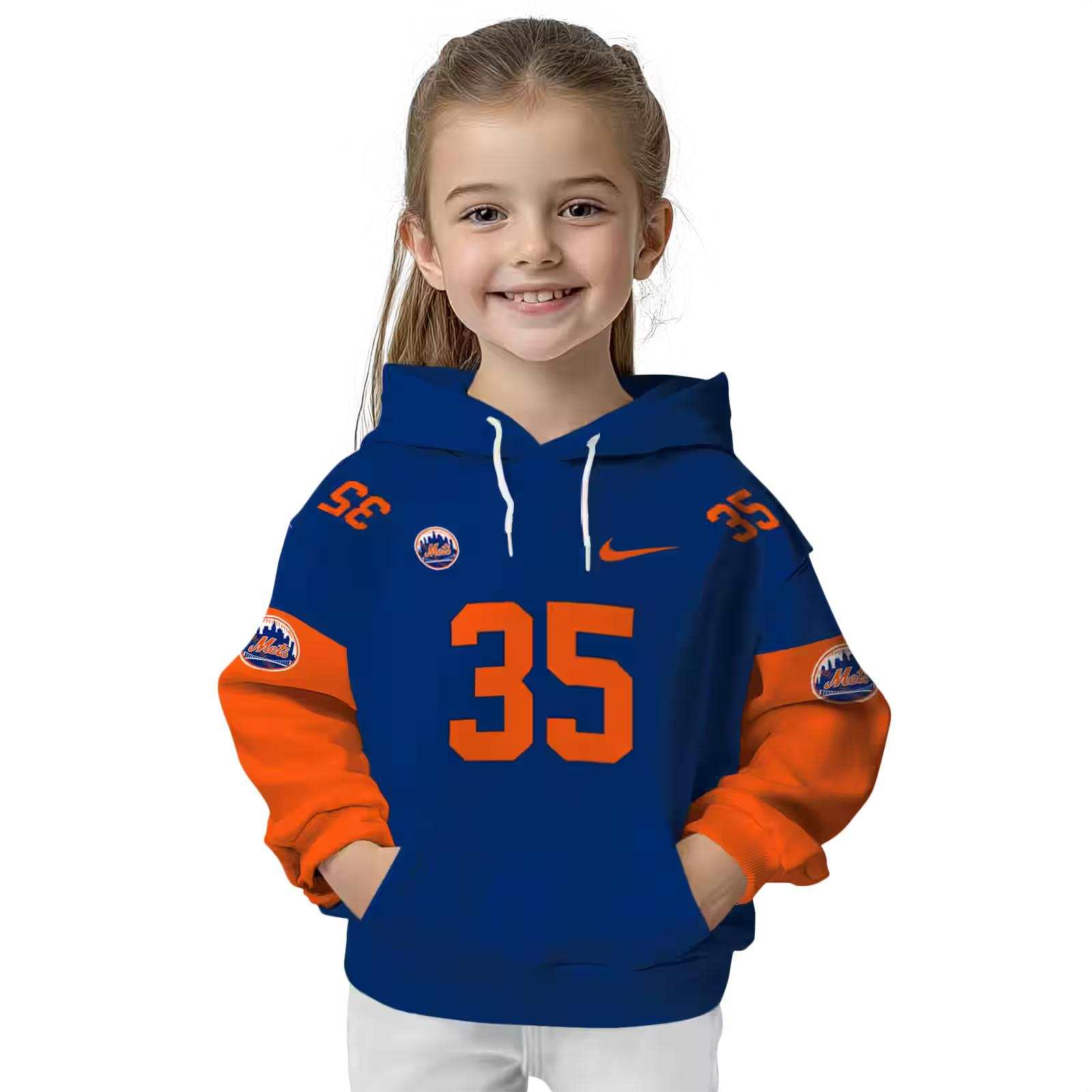 customized new york mets minimal design blue hoodie top rated