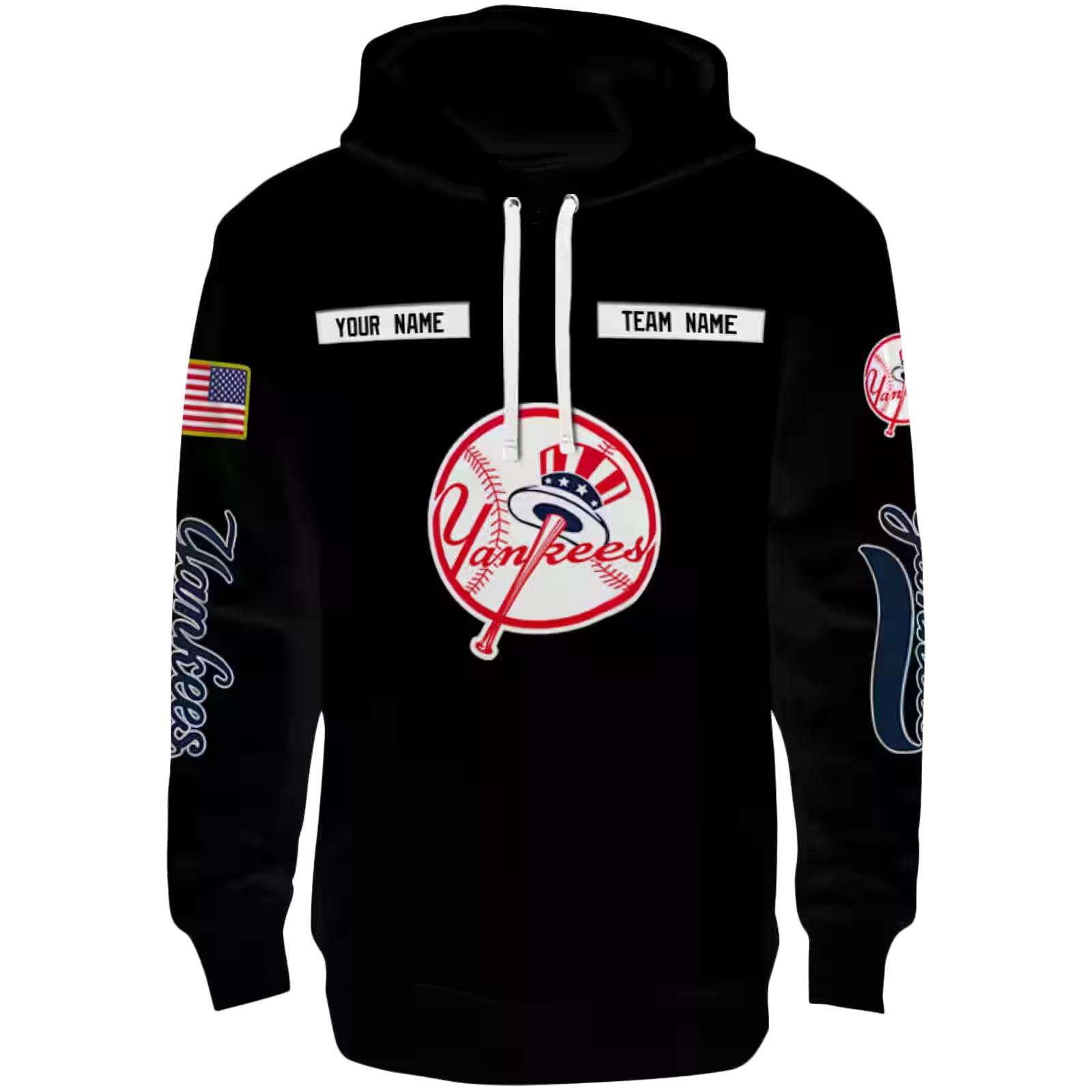 Customized New York Yankees Punisher Skull Black Hoodie