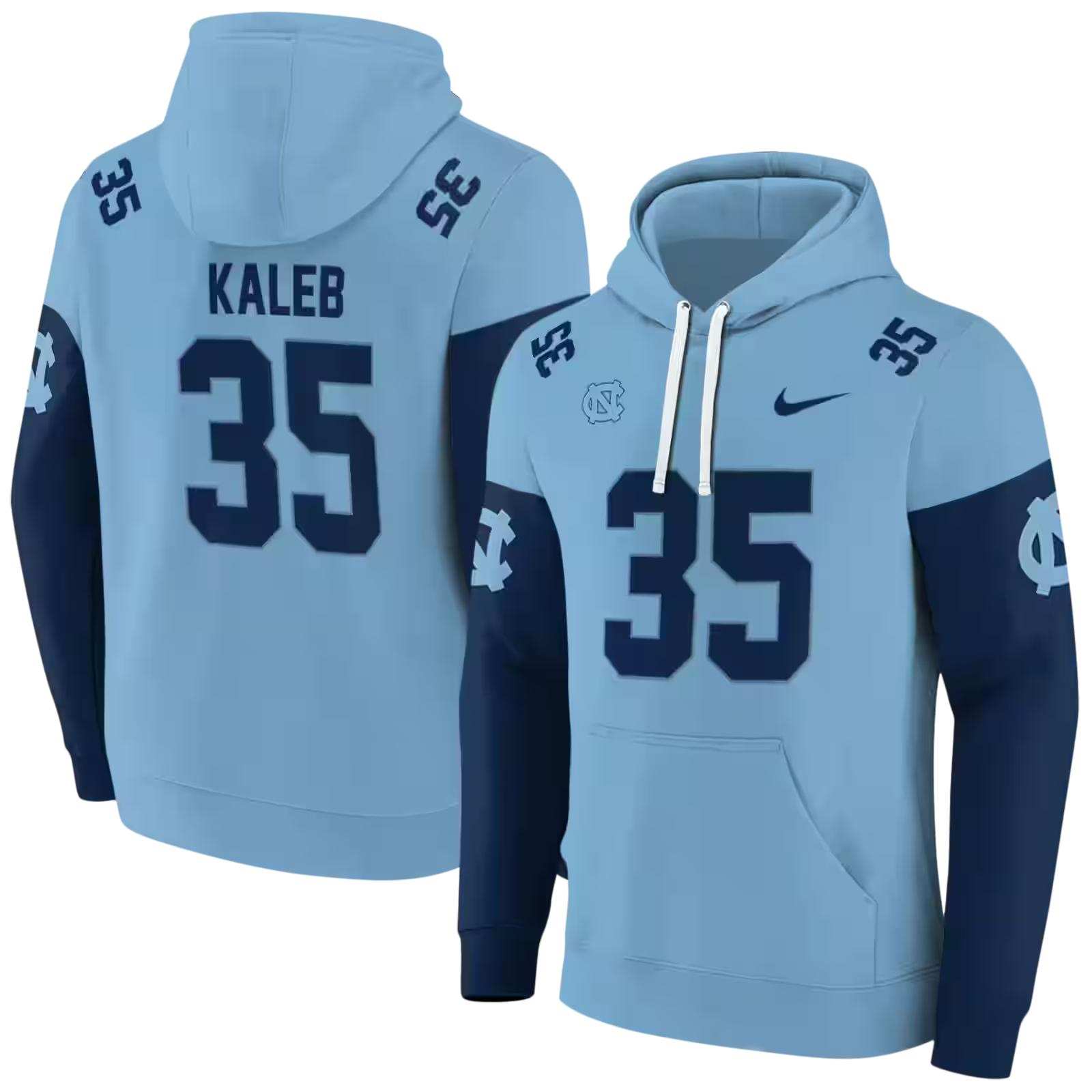 customized north carolina tar heels minimal design light blue hoodie fashion forward