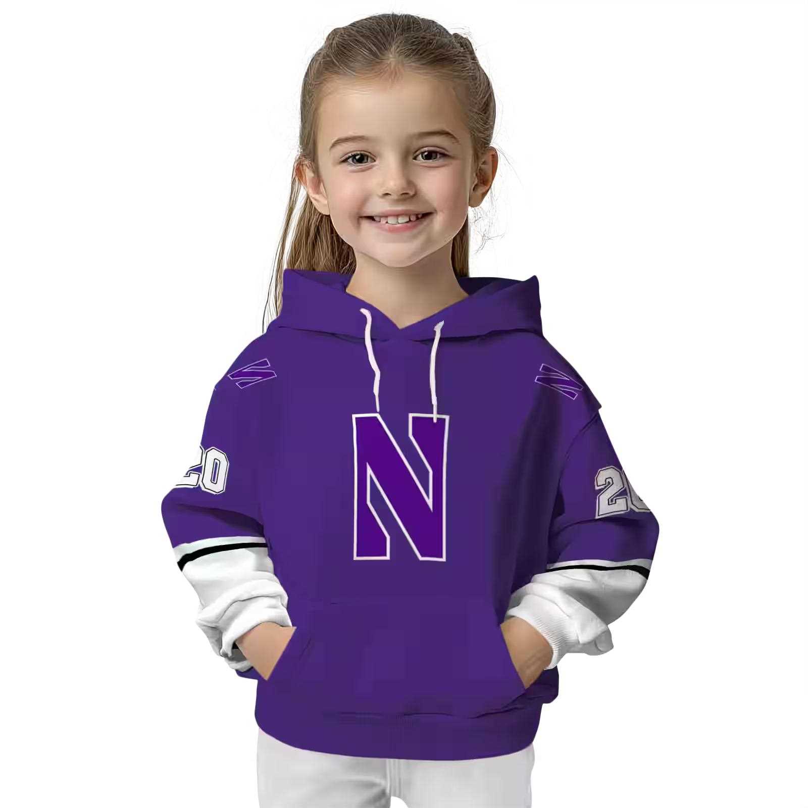 customized northwestern wildcats striped sleeves purple hoodie top rated