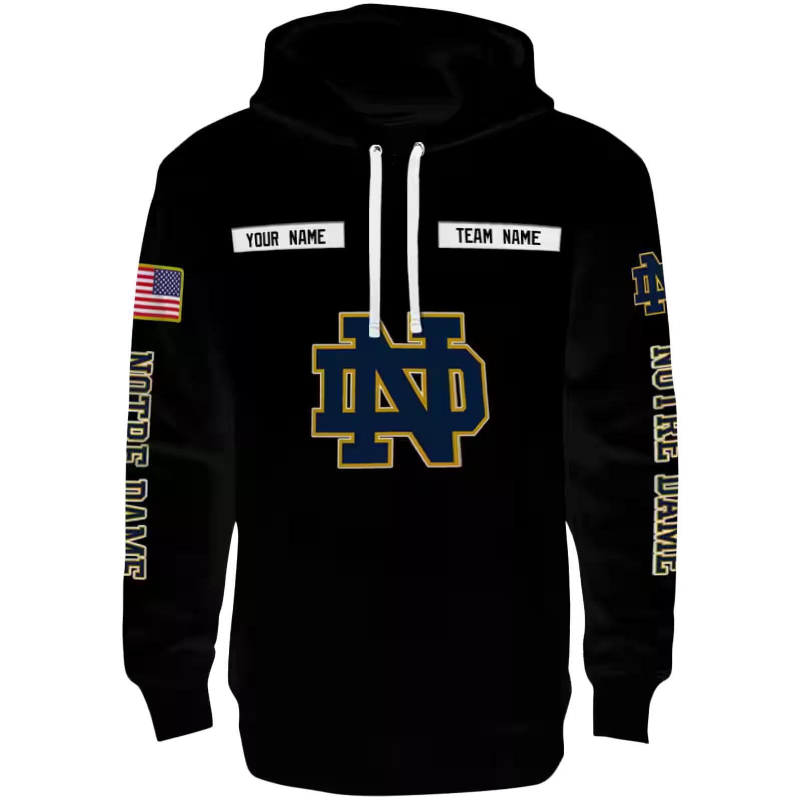 Customized Notre Dame Fighting Irish Punisher Skull Black Hoodie