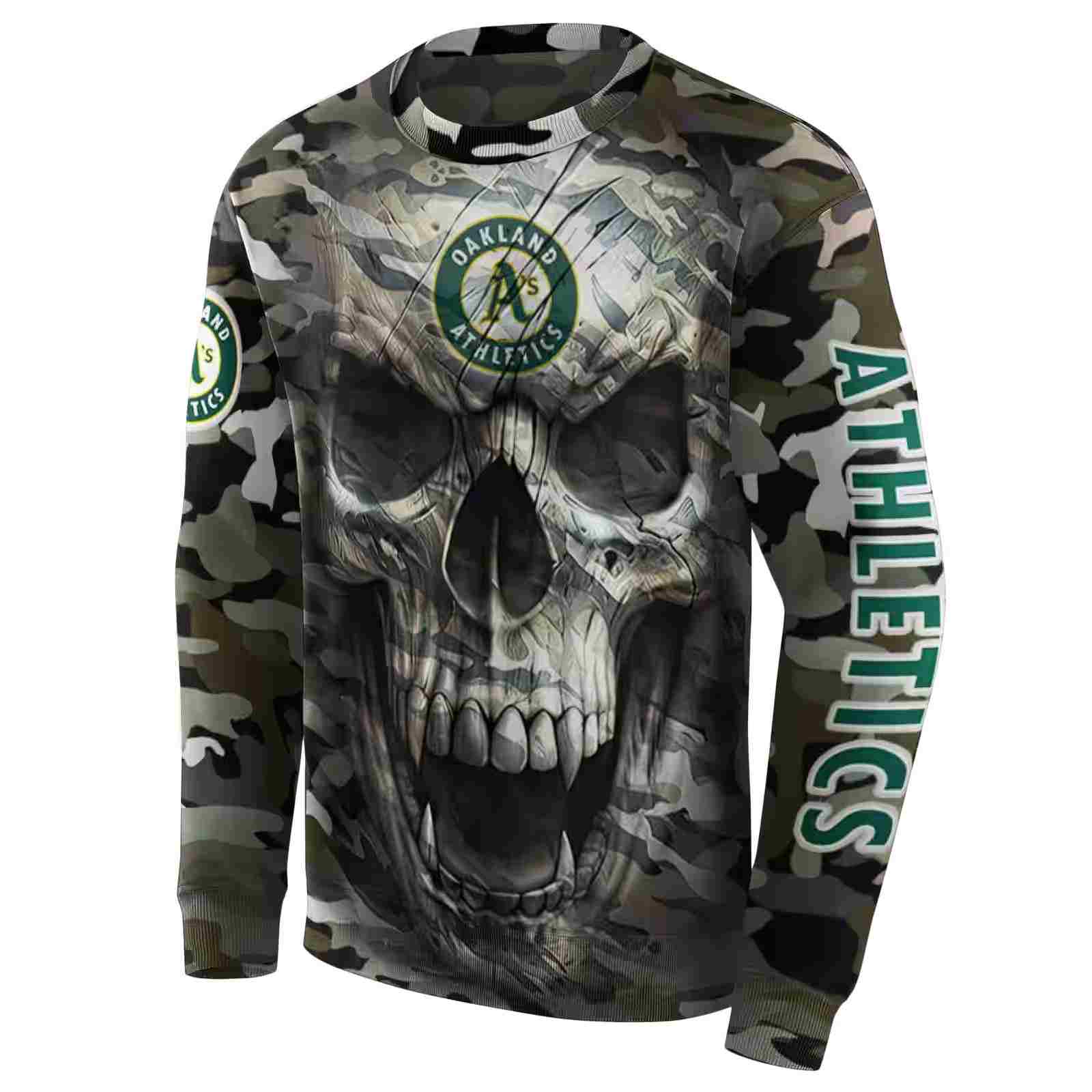 customized oakland athletics camo skull hoodie new arrival