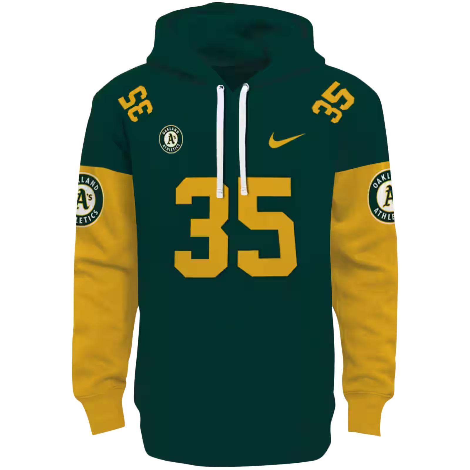 Customized Oakland Athletics Minimal Design Green Hoodie