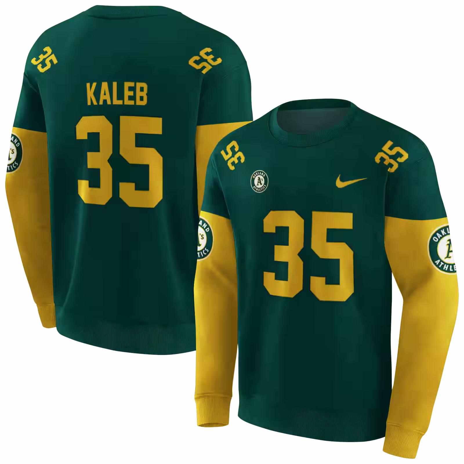 customized oakland athletics minimal design green hoodie premium grade