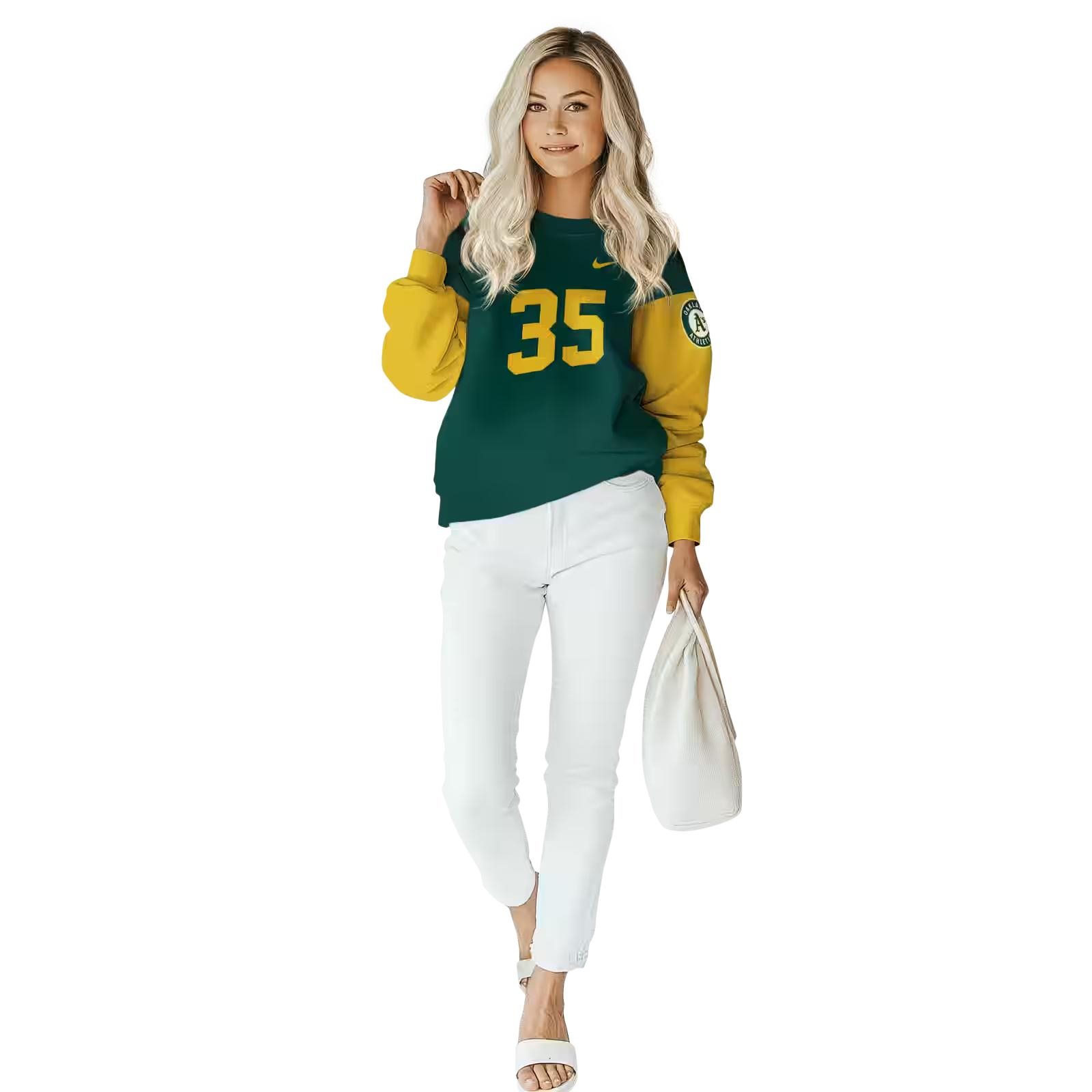 customized oakland athletics minimal design green hoodie trendy