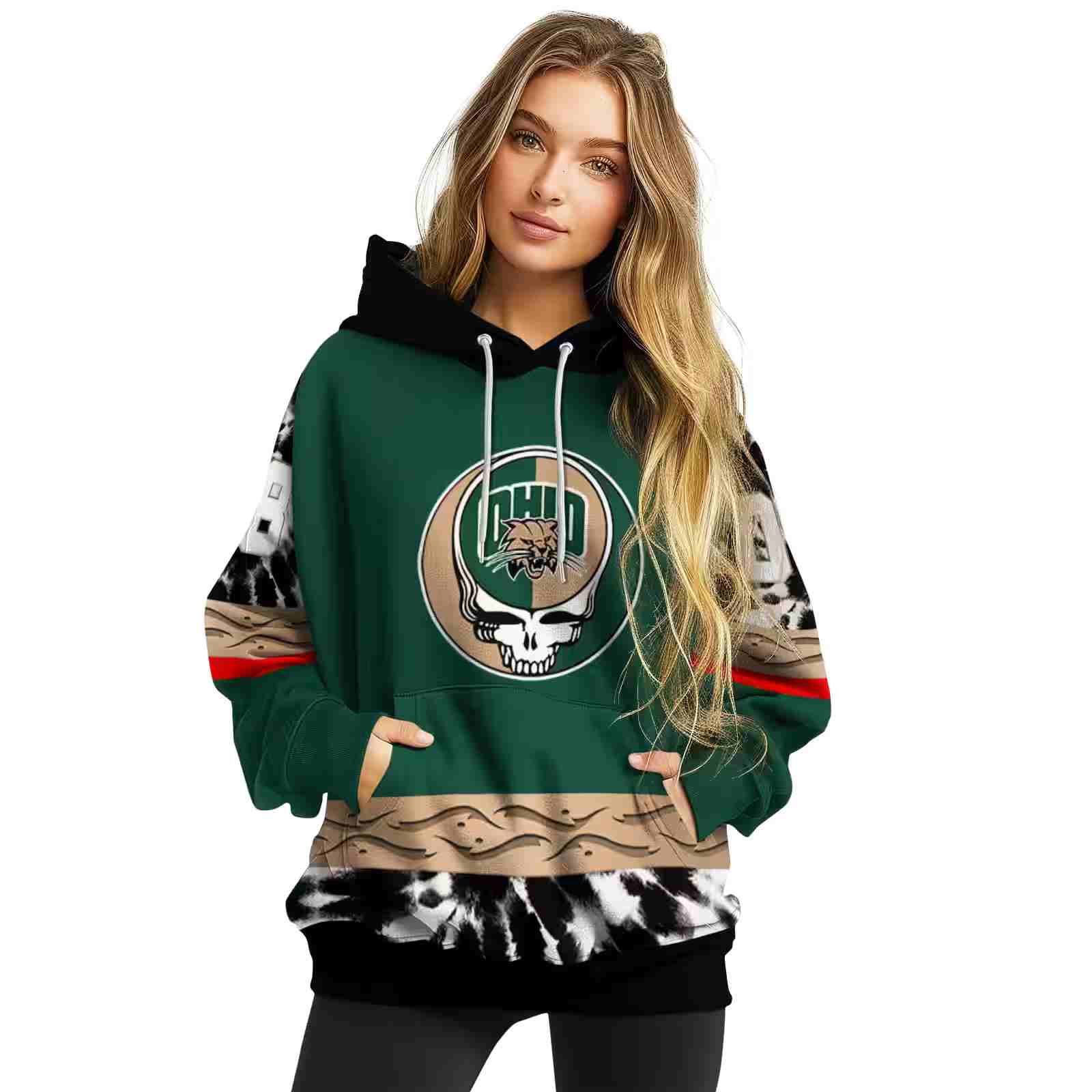 customized ohio bobcats grateful vibes green hoodie high quality